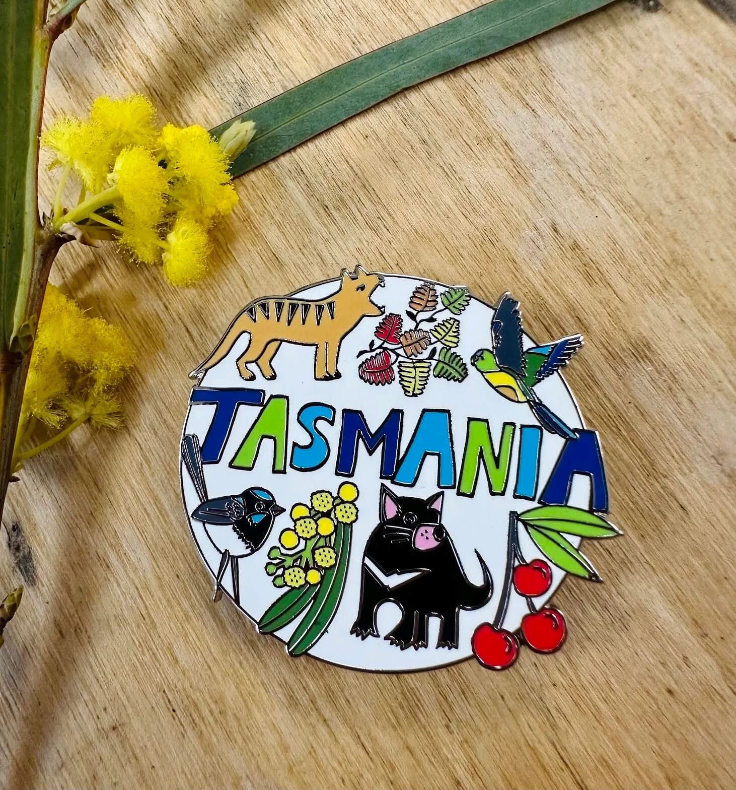 Tasmanian Enamel Pins by Pigment brooch Pigment We Love Tasmania 