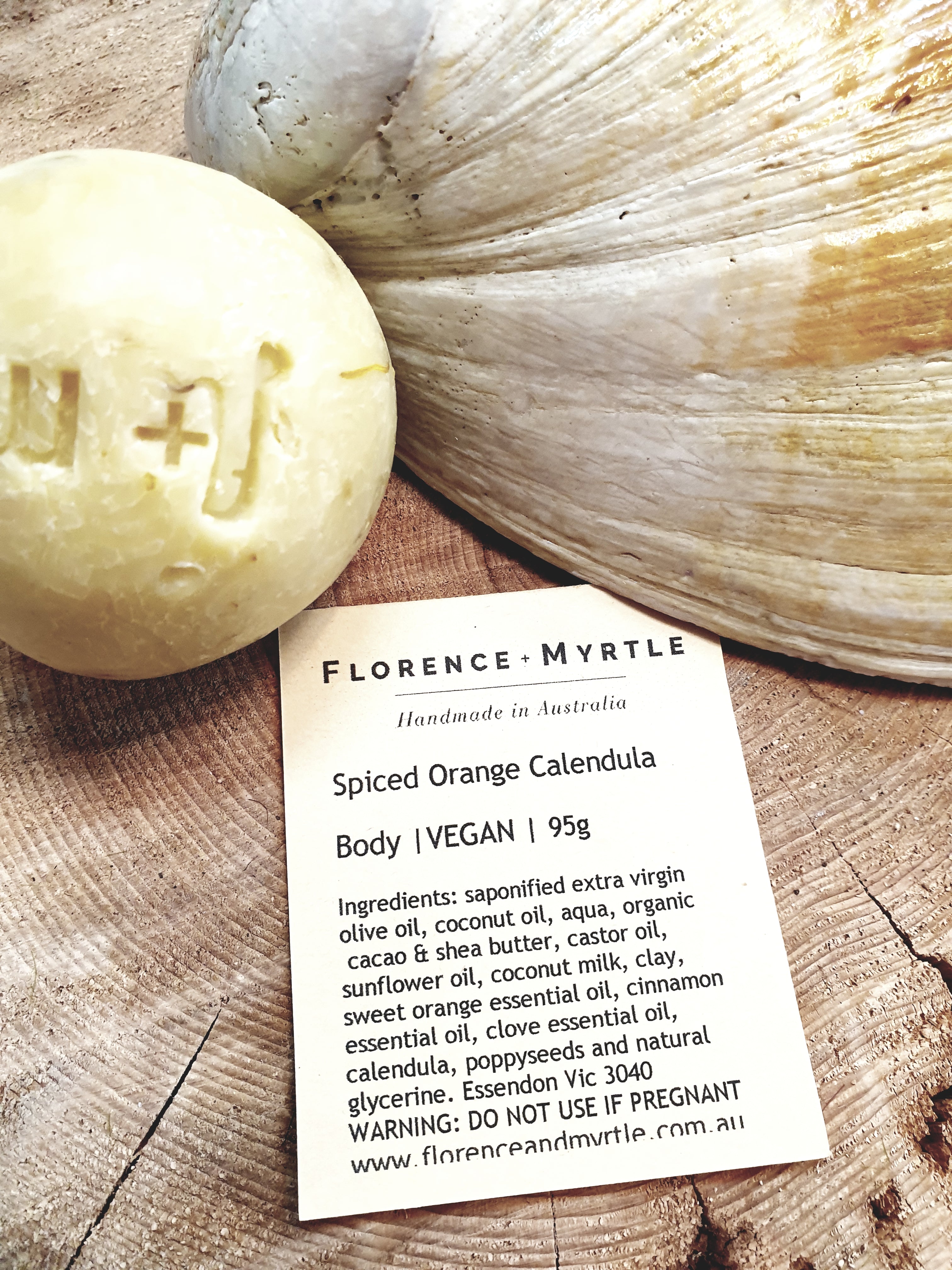 Hand Rolled Soap Balls Body Florence + Myrtle Spiced Orange Calendula 