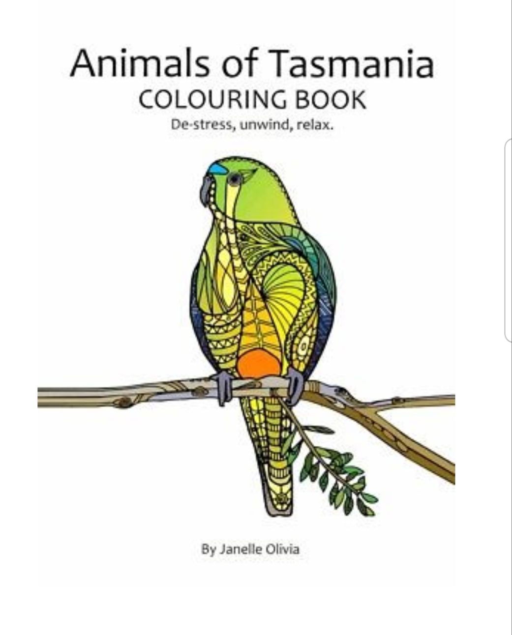Animals of Australia Colouring Books book Janelle Olivia Animals of Tasmania 