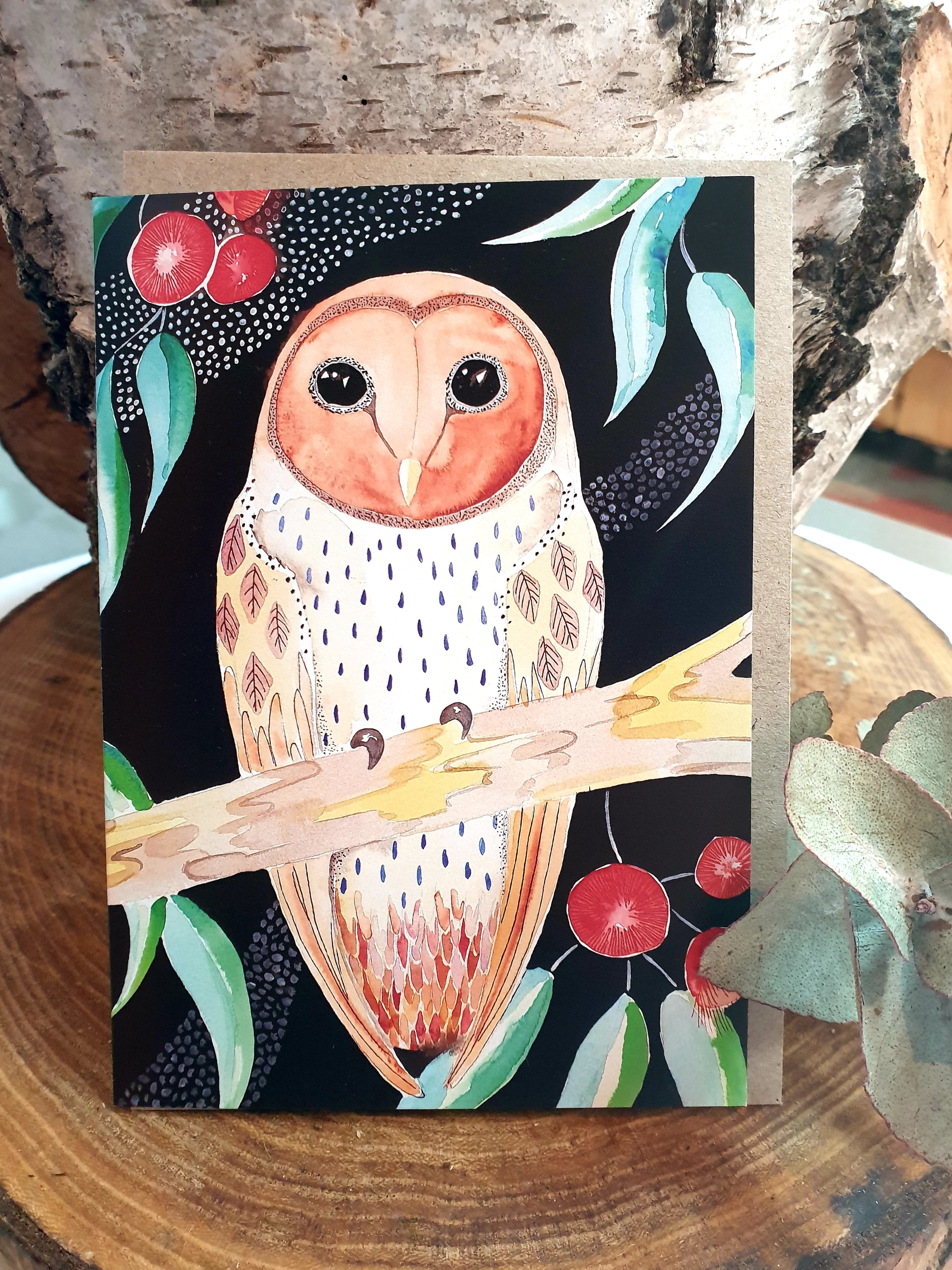 Bosa Art Co Greeting Cards greeting cards Bosa Art Co Masked Owl 