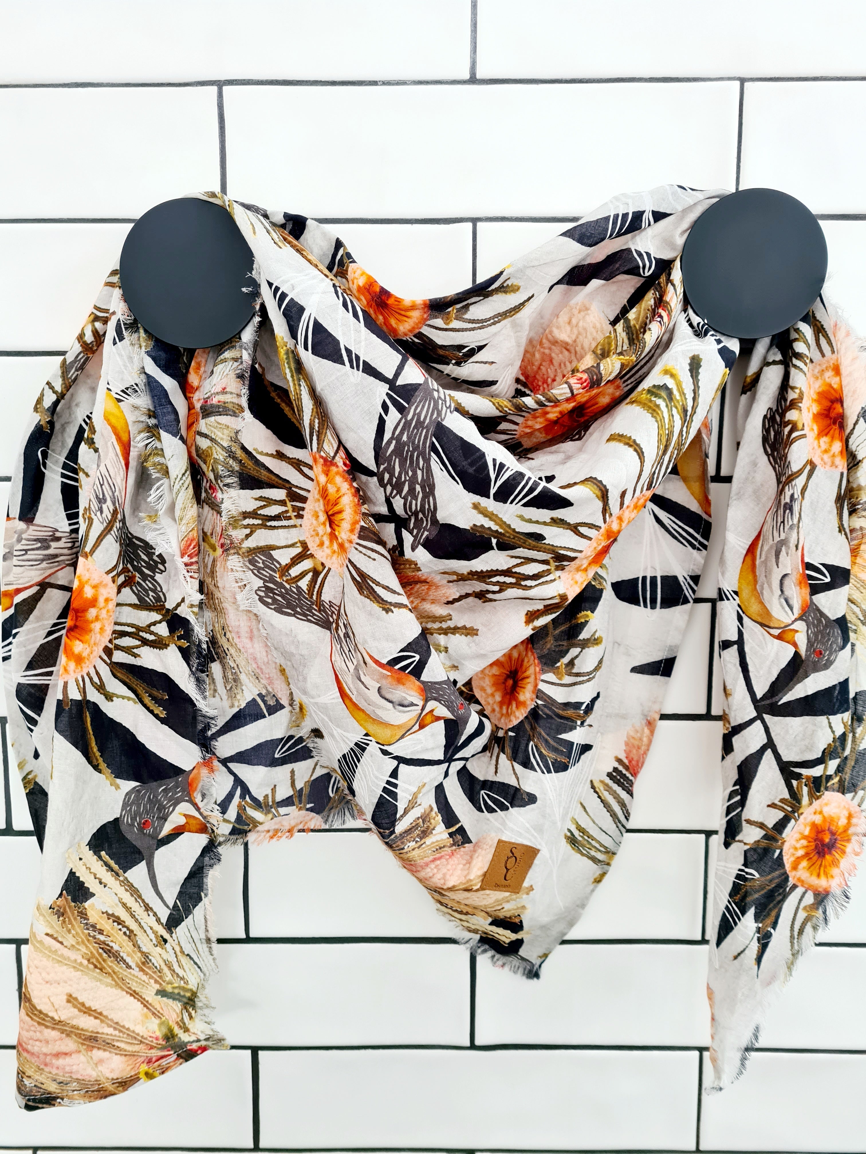 Organic Cotton Square Scarf - Summer Bouquet Scarf The Spotted Quoll 