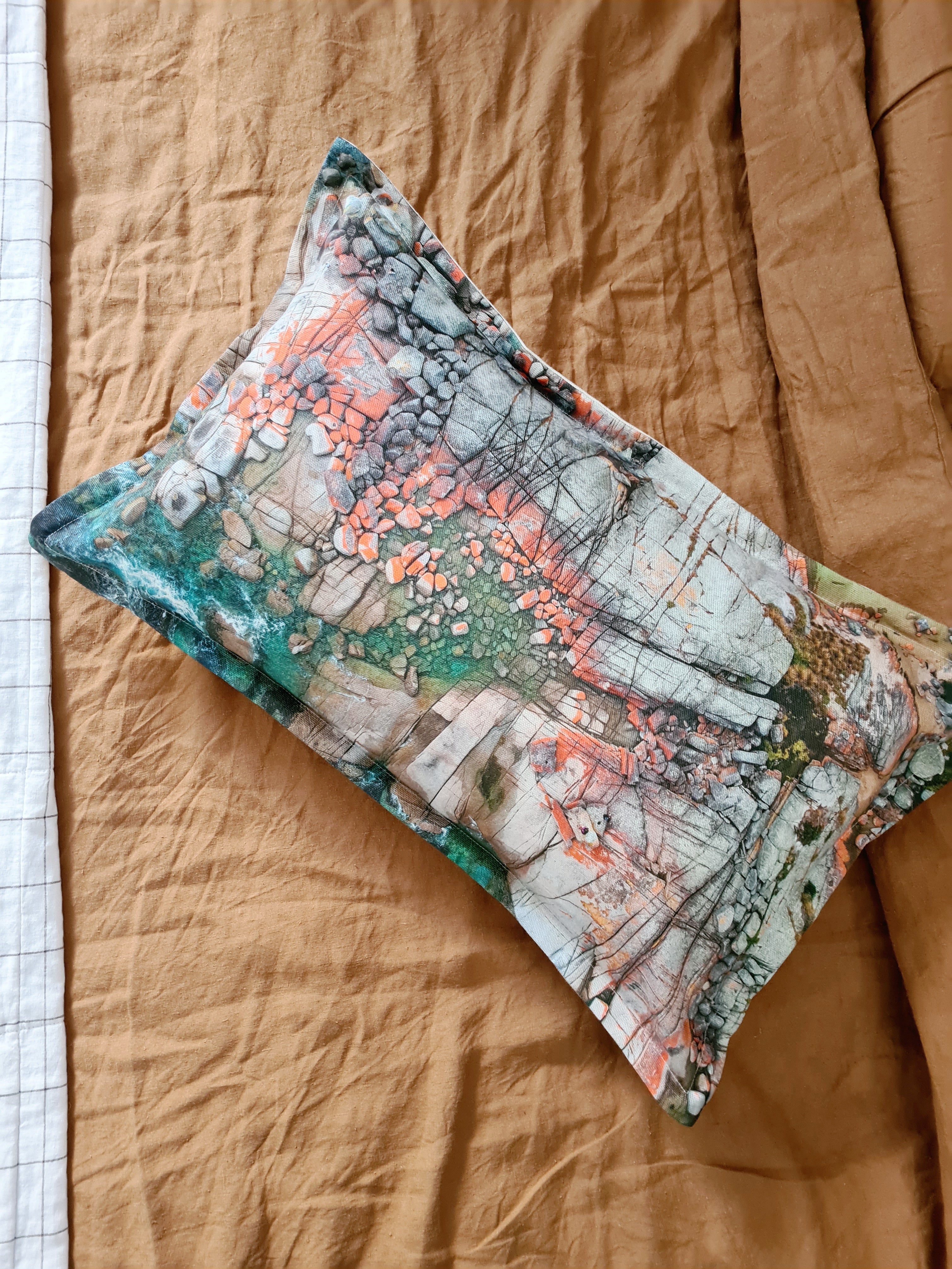 Printed Canvas Cushion - Aerial Bay of Fires Cushions The Spotted Quoll 35 x 55cm 