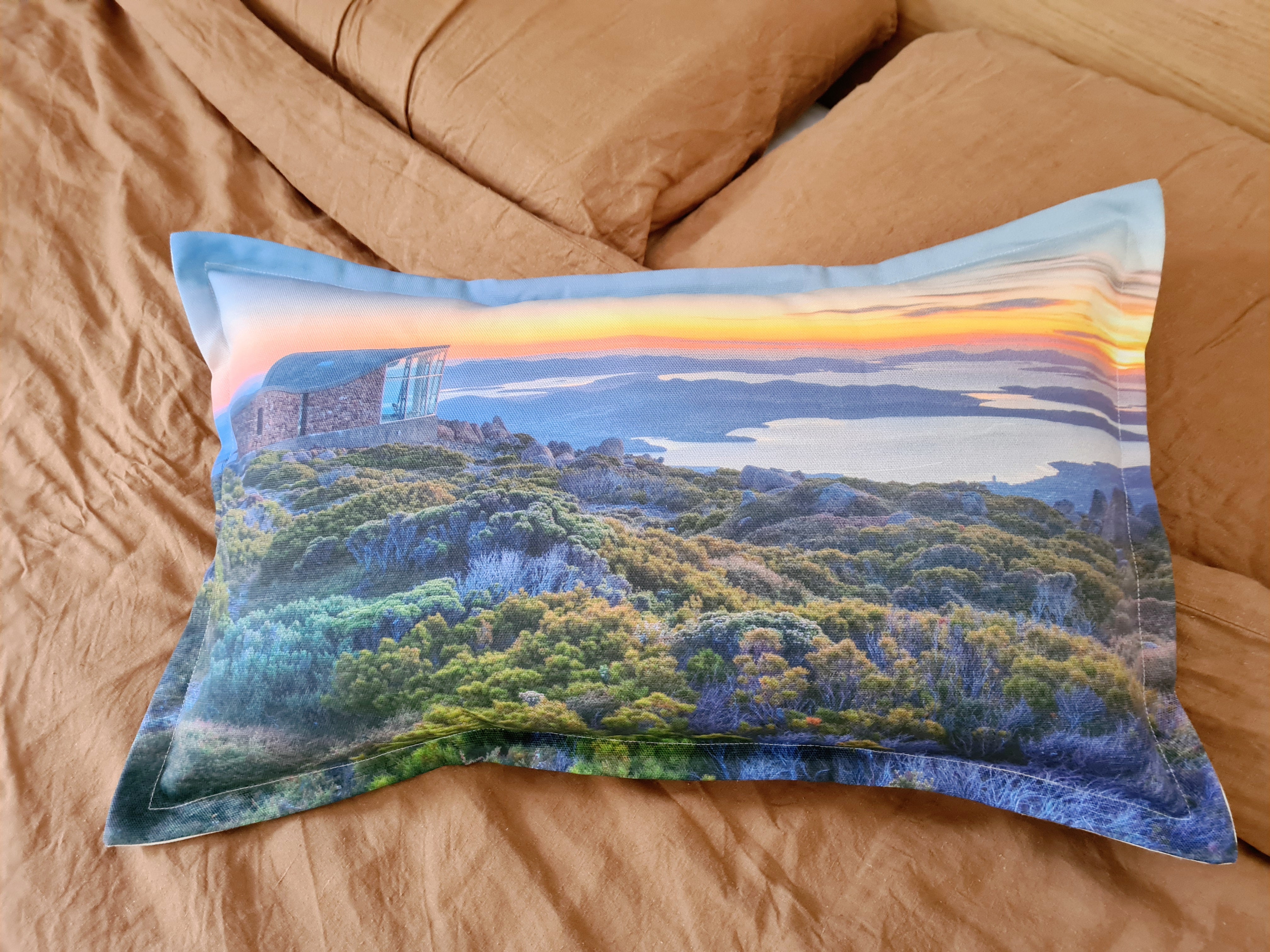 Printed Canvas Cushion - Mt Wellington/Kunanyi Cushions The Spotted Quoll 