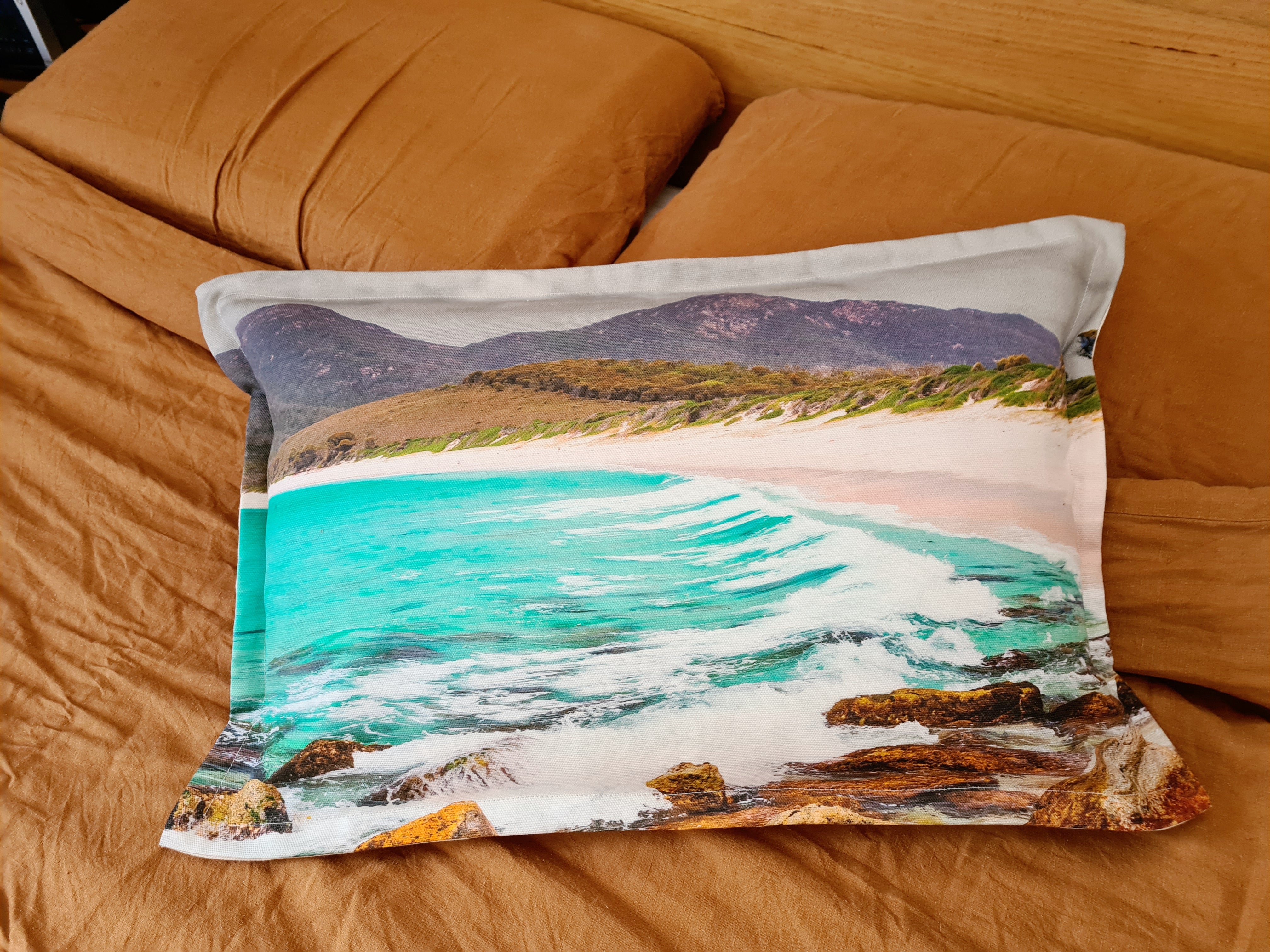 Printed Canvas Cushion - Freycinet Coast Cushions The Spotted Quoll 