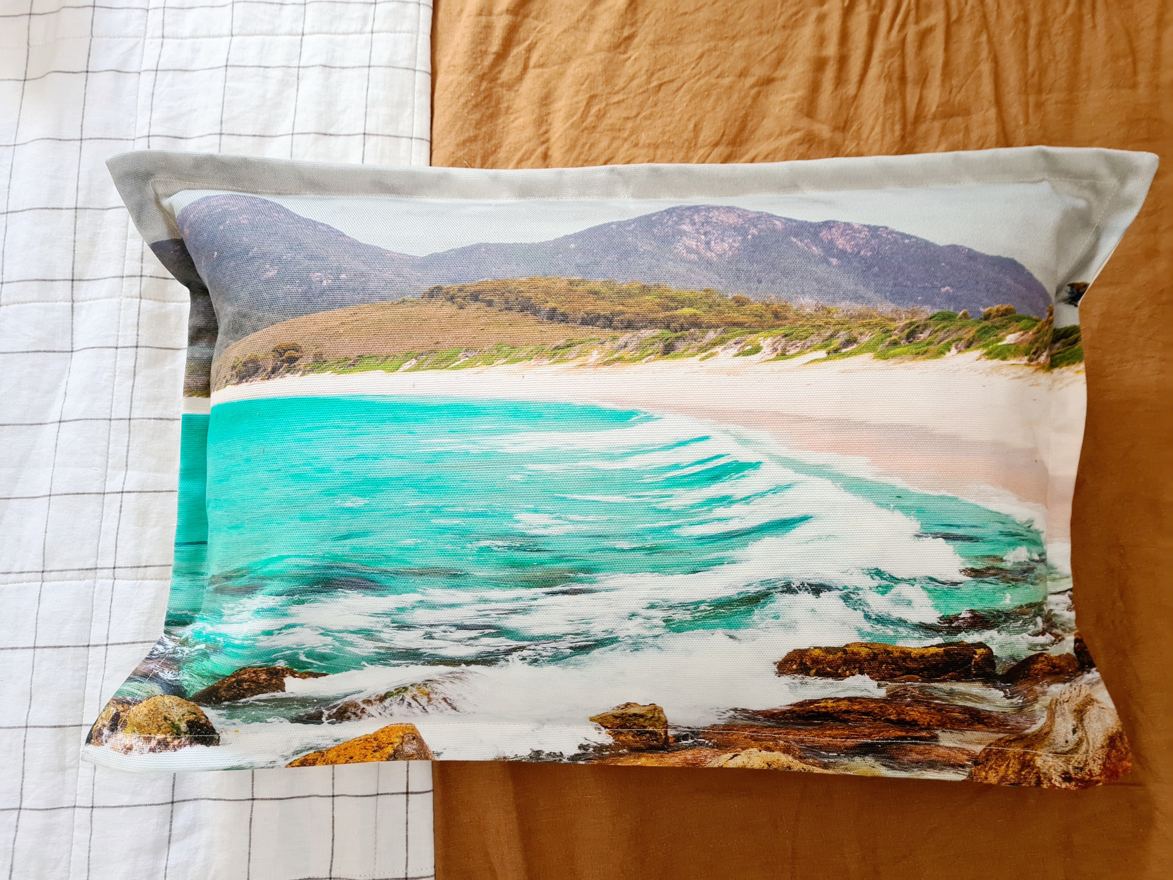Printed Canvas Cushion - Freycinet Coast Cushions The Spotted Quoll 