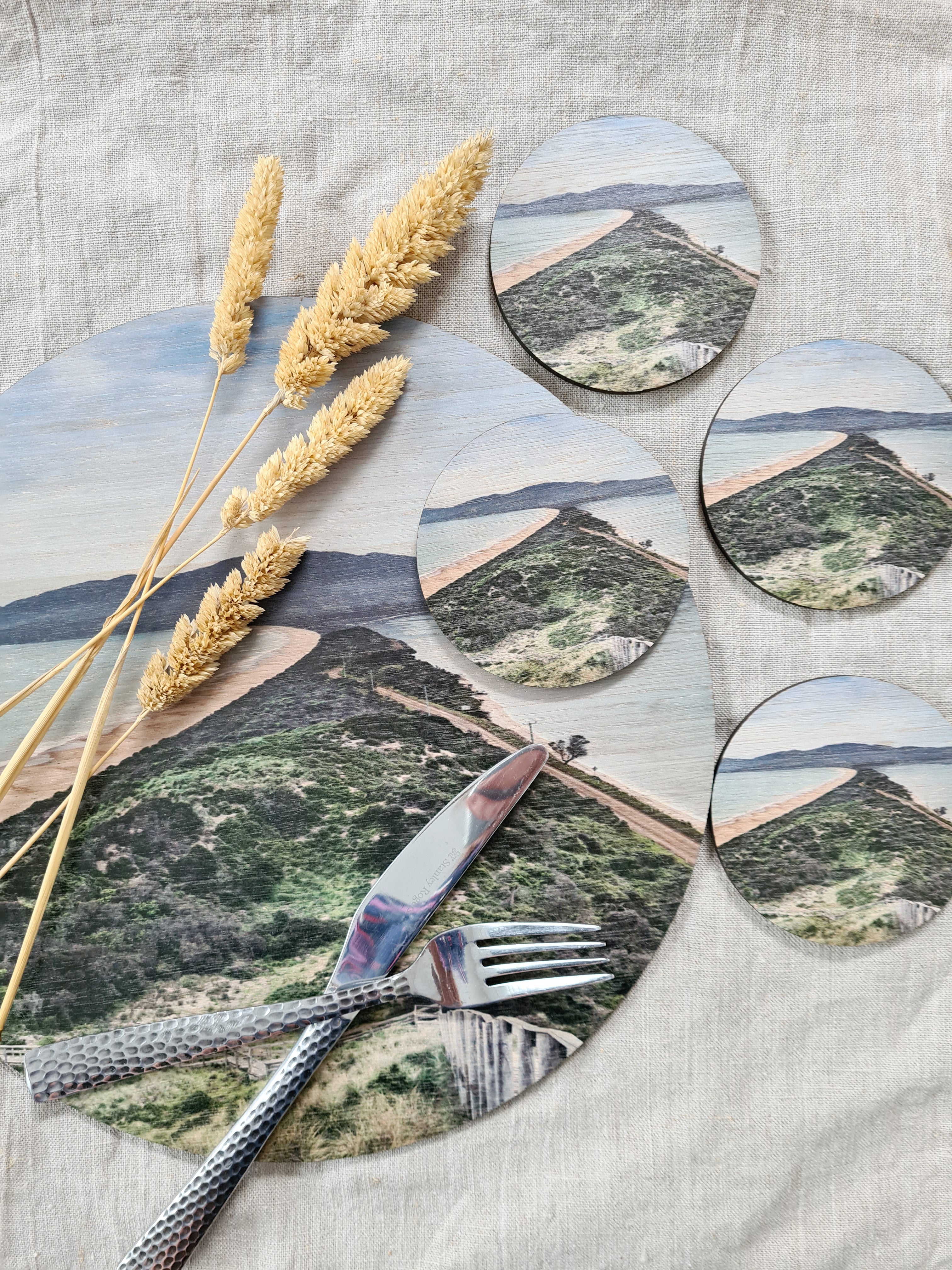 Placemat and Coaster Sets - The Spotted Quoll Studio table ware The Spotted Quoll Bruny Island Tasmania 