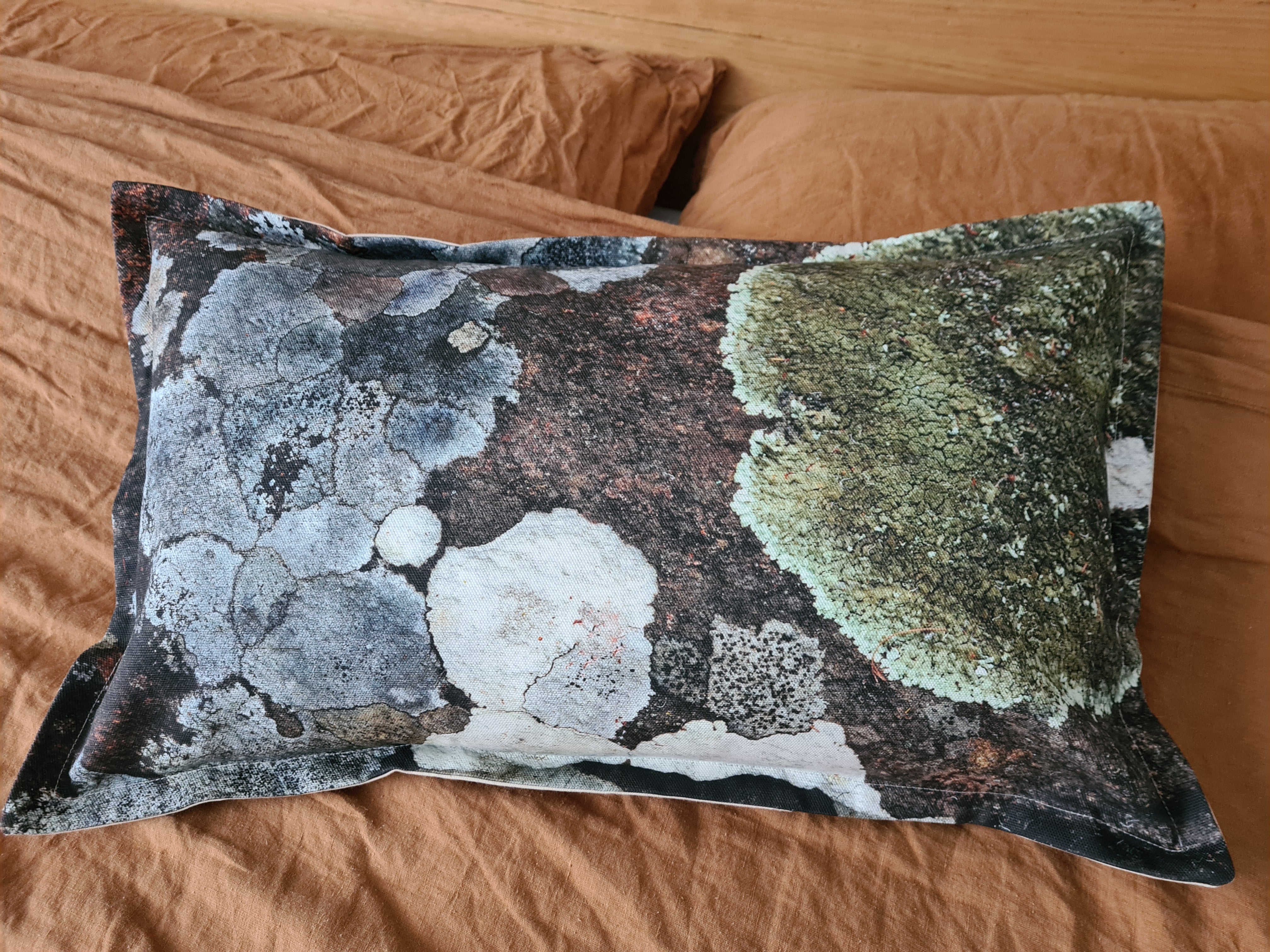 Printed Canvas Cushion - Cool Climate Lichen Cushions The Spotted Quoll 35 x 55cm 