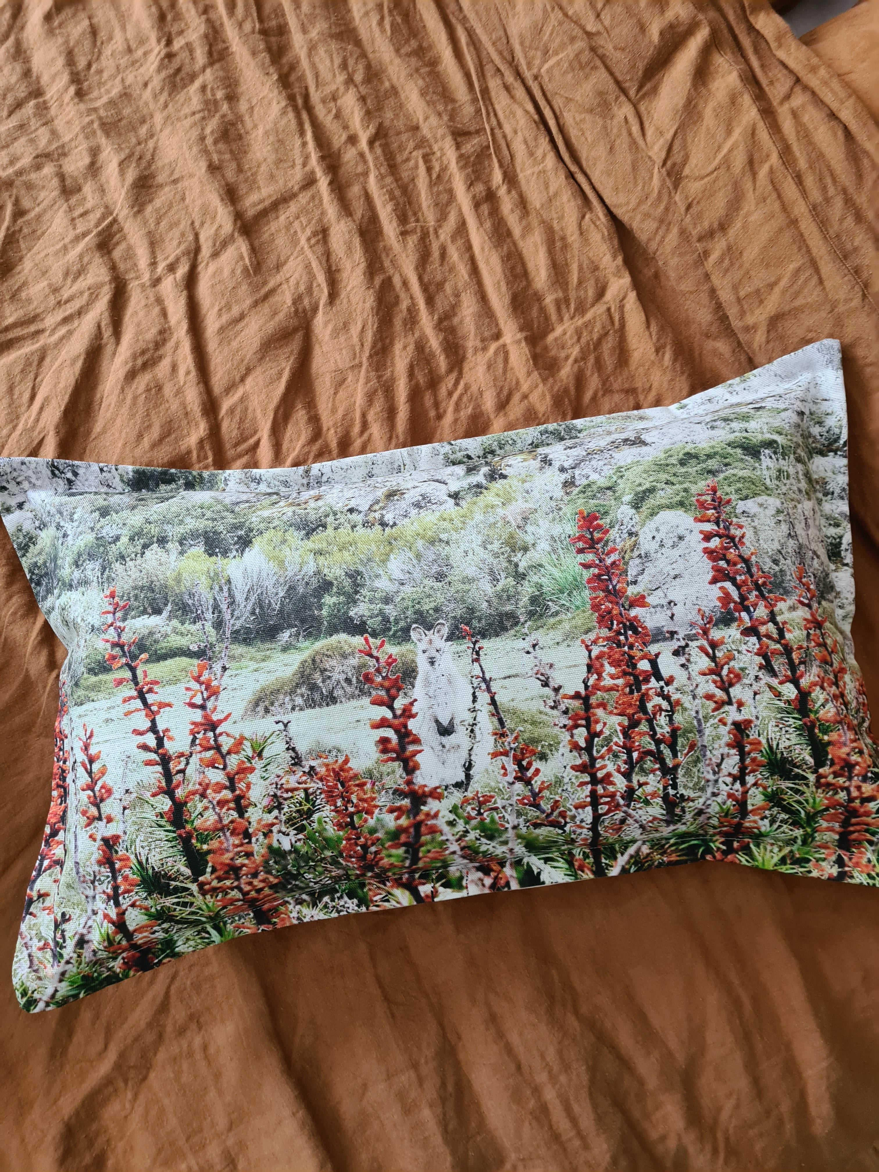 Printed Canvas Cushion - Bennetts Wallaby Cushions The Spotted Quoll 