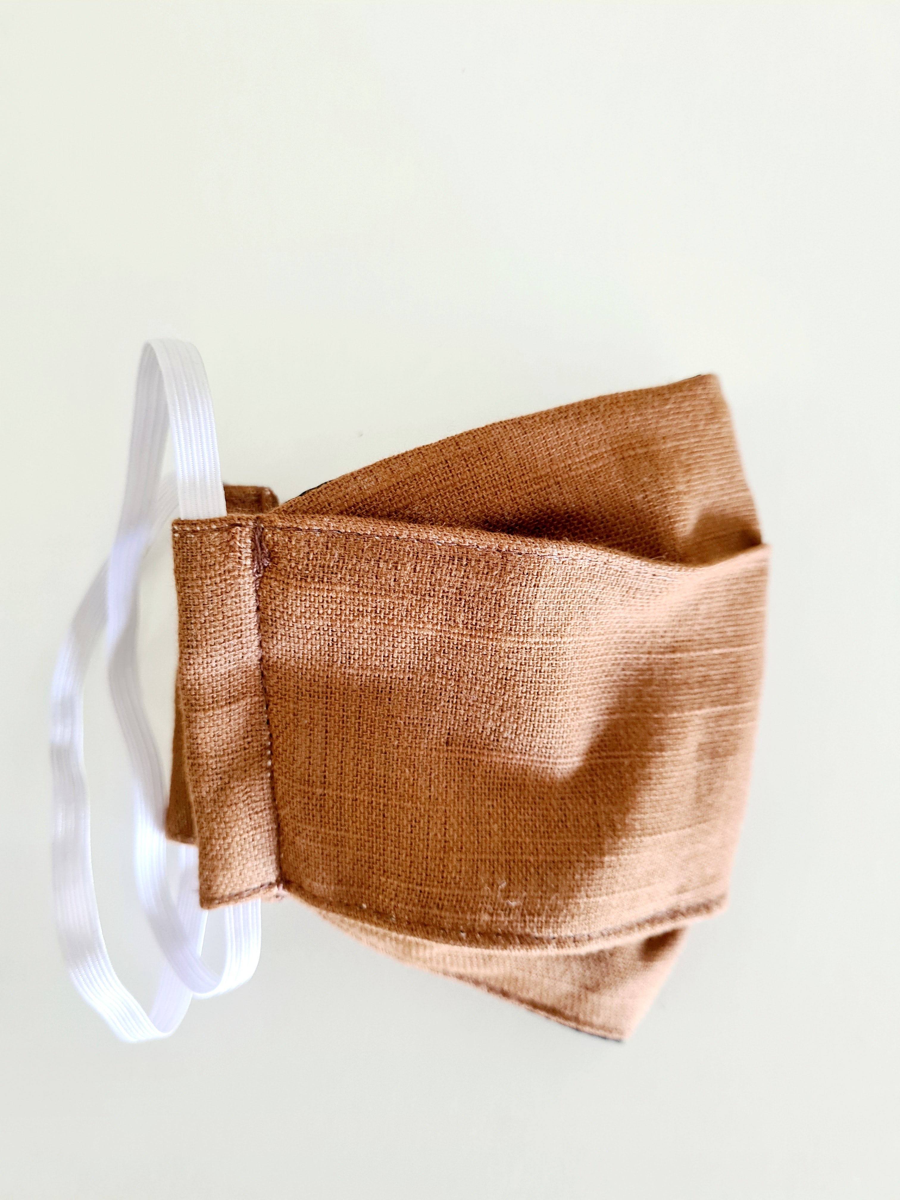 Plain Linen & Cotton Face Masks Face Mask The Spotted Quoll Tan Organic Cotton 