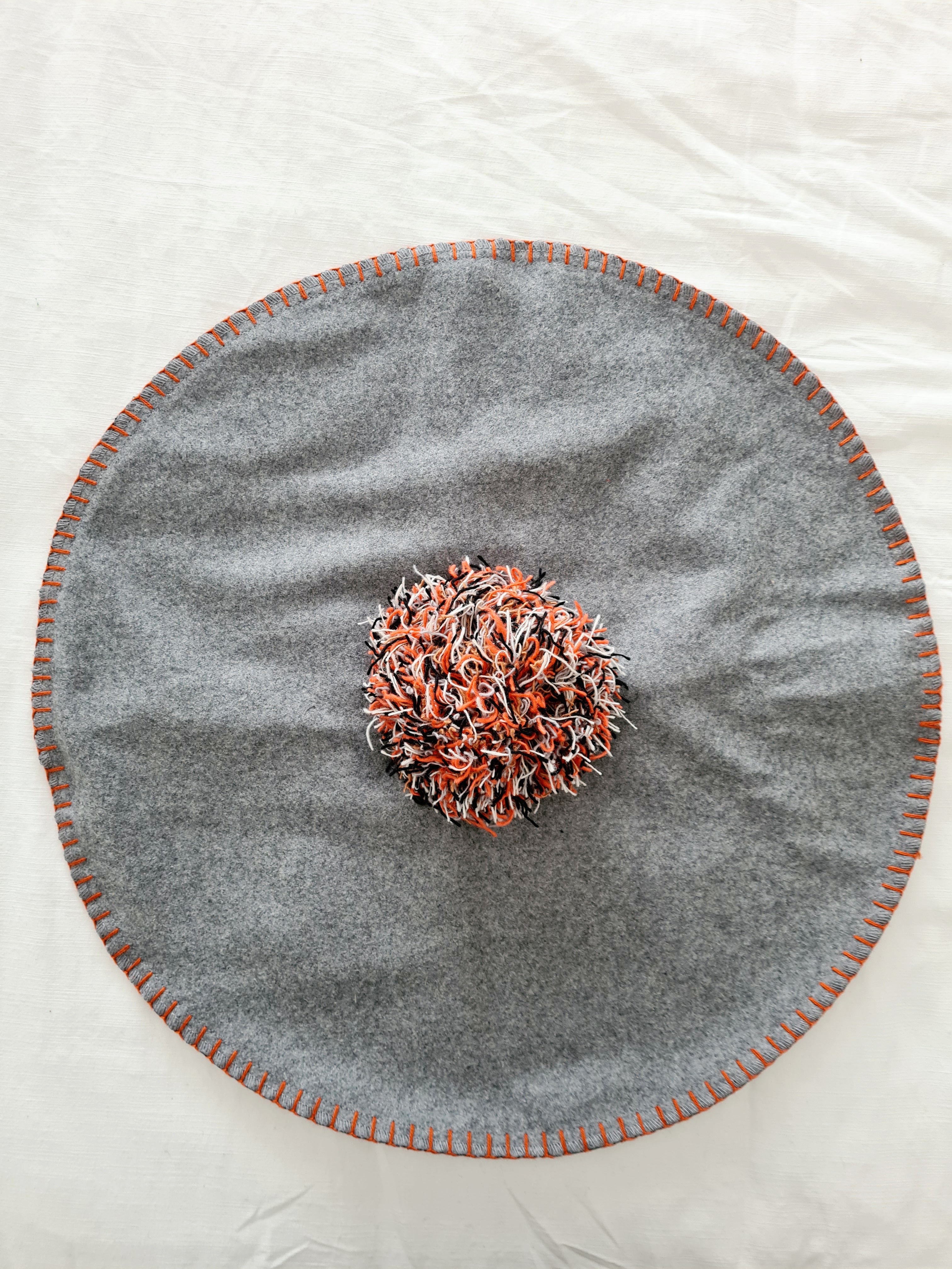 Limited Edition Organic Wool Cushions - Hessian Pony AW 2022 Ottoman Cushions The Spotted Quoll 45cm Heather & Rust 