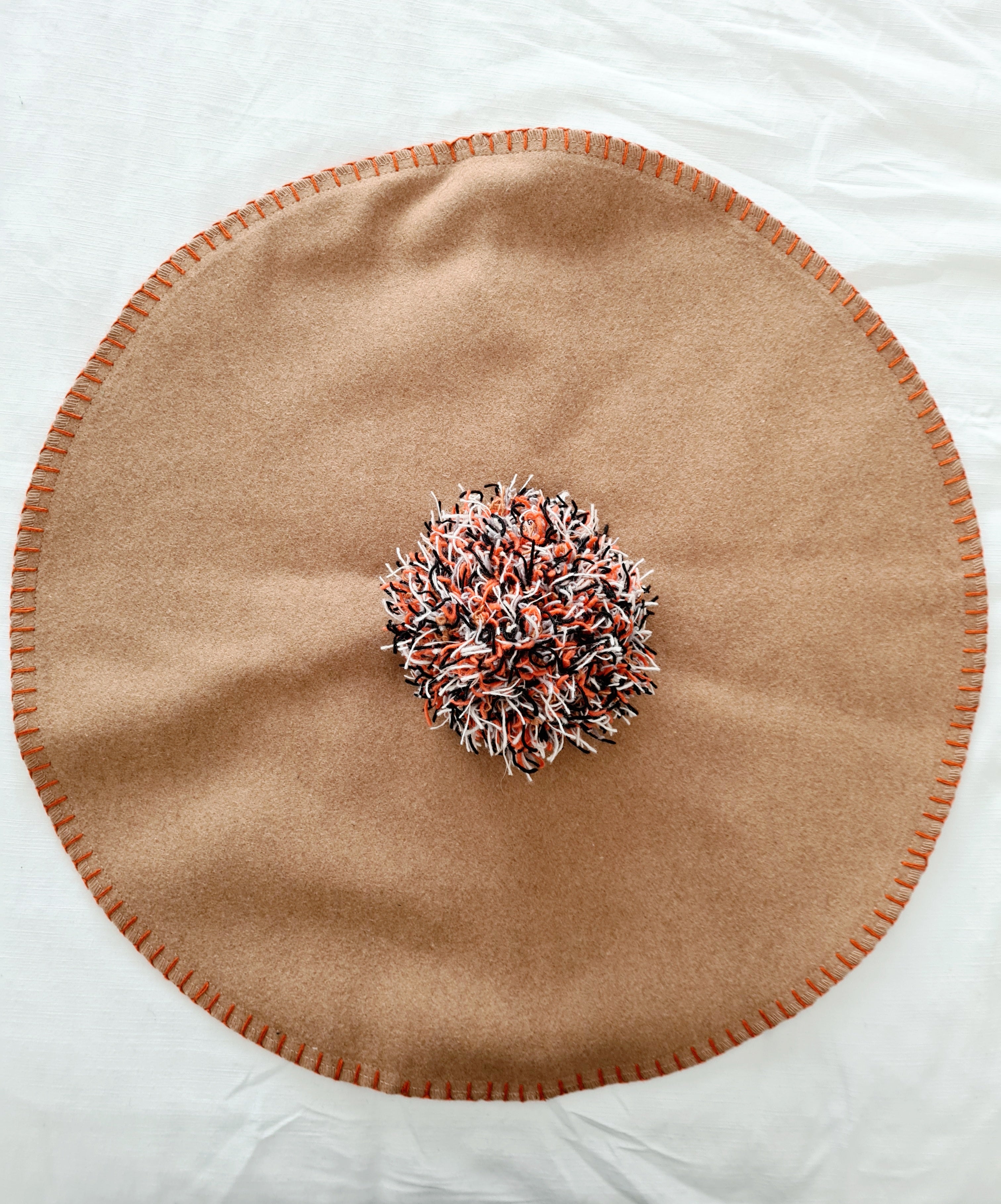 Limited Edition Organic Wool Cushions - Hessian Pony AW 2022 Ottoman Cushions The Spotted Quoll 45cm Caramel & Rust 