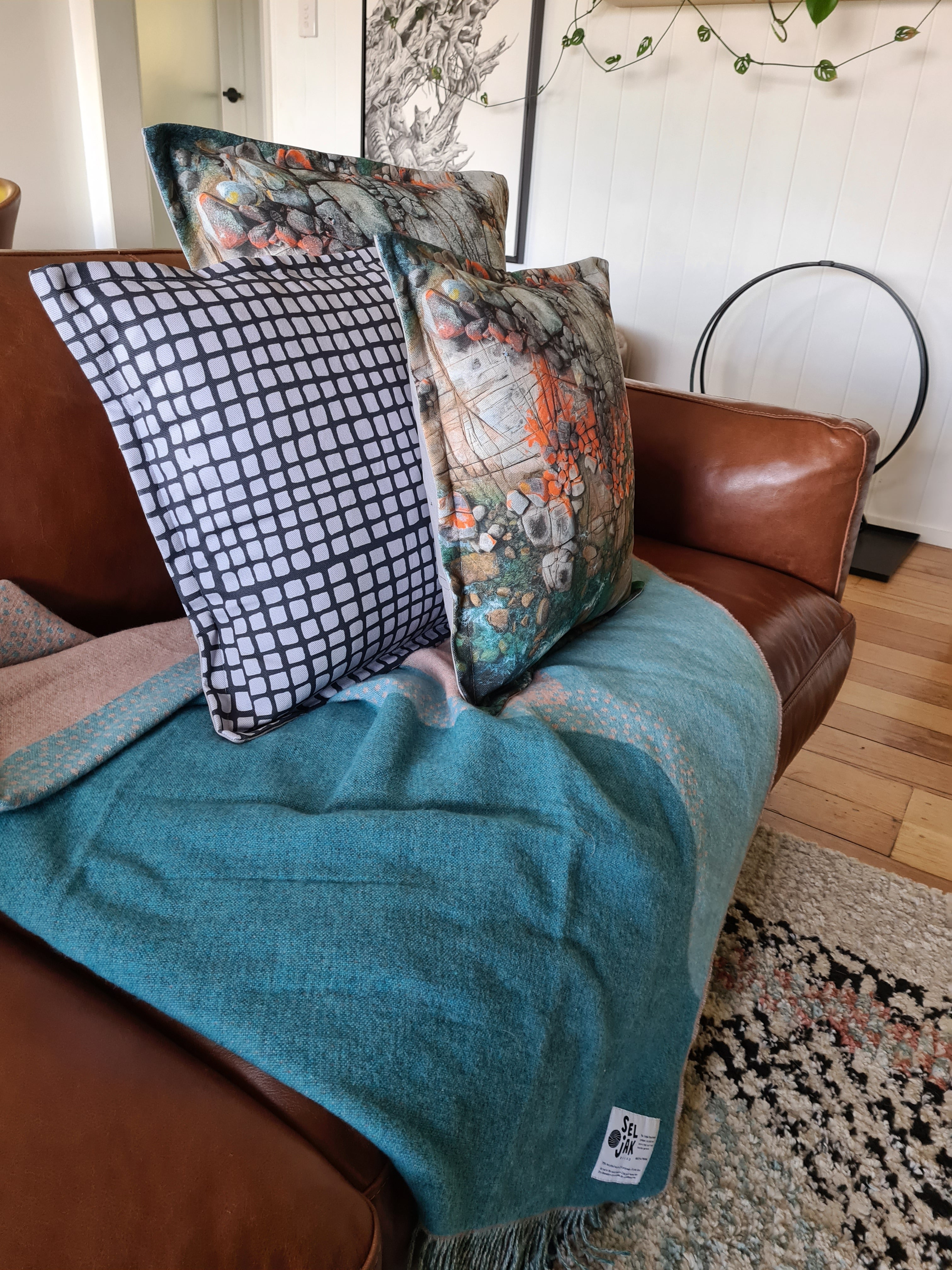 Printed Canvas Cushion - Tessellated Pavement Cushions The Spotted Quoll 