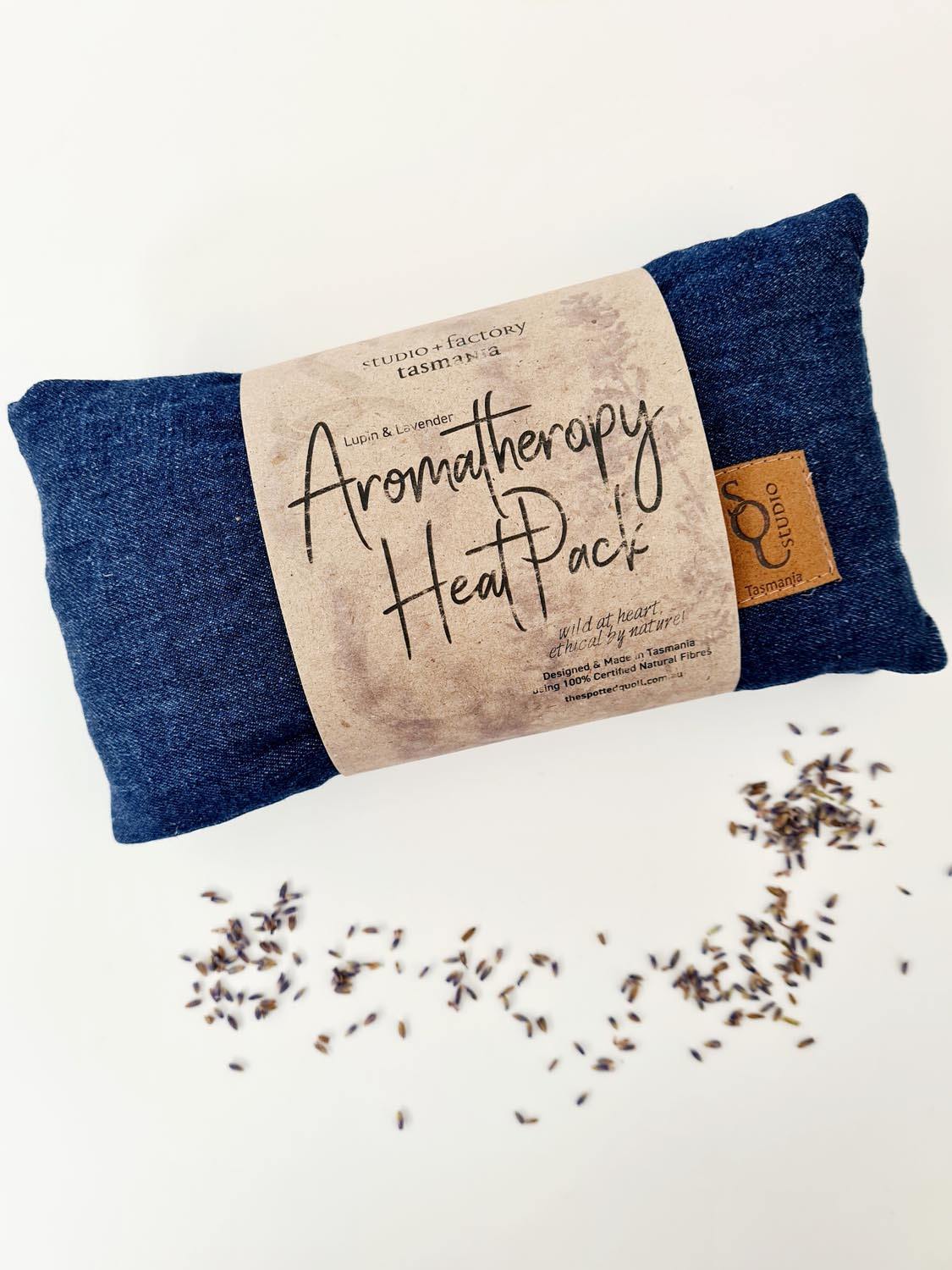 Aromatherapy Heat/cold pack - Lupin & Lavender Heating Pads The Spotted Quoll Single Small Organic Denim 