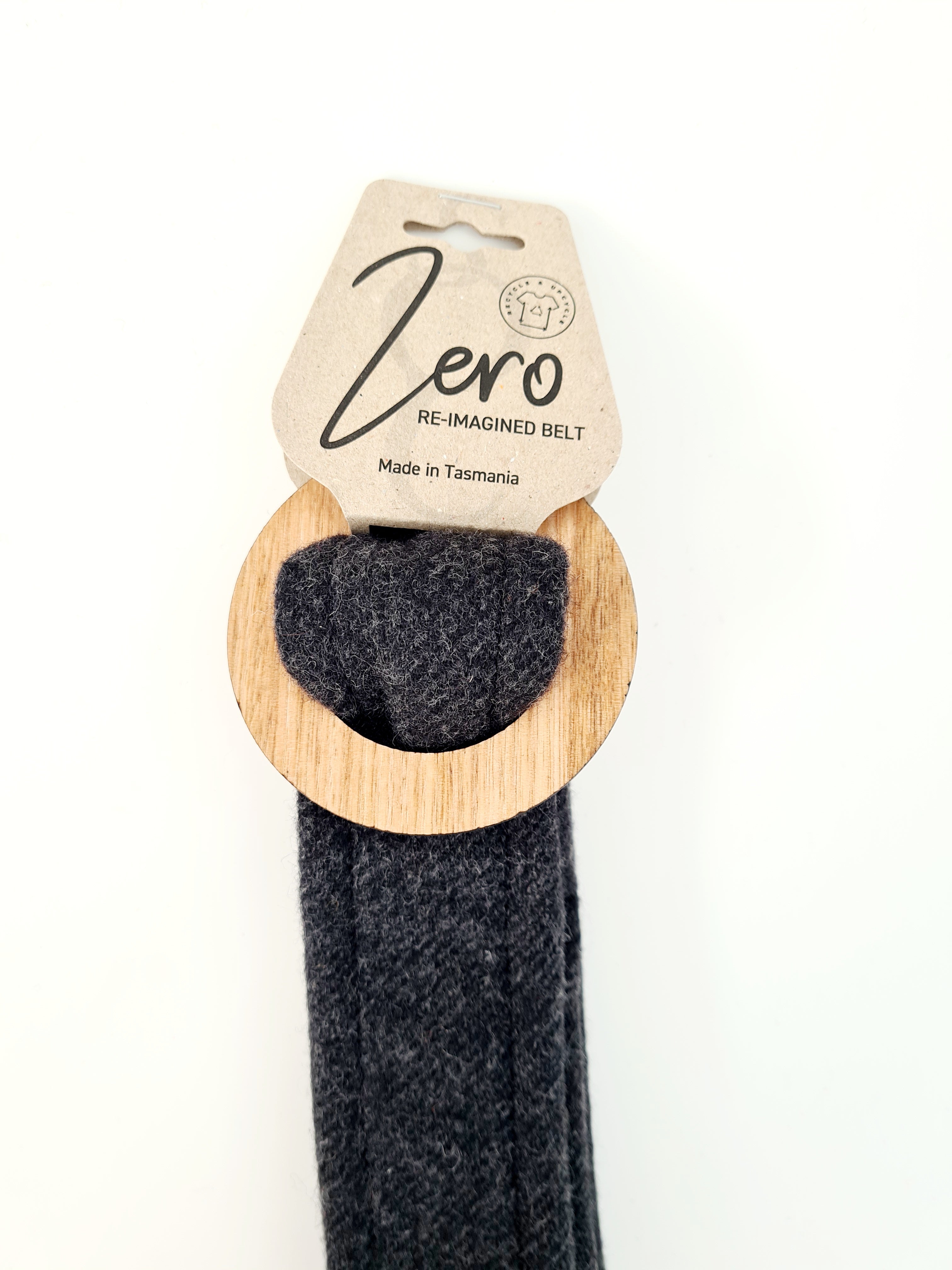Tasmanian Oak Belts - Organic Wool Belt Buckles The Spotted Quoll Carbon Tas Oak Raw S -110cm