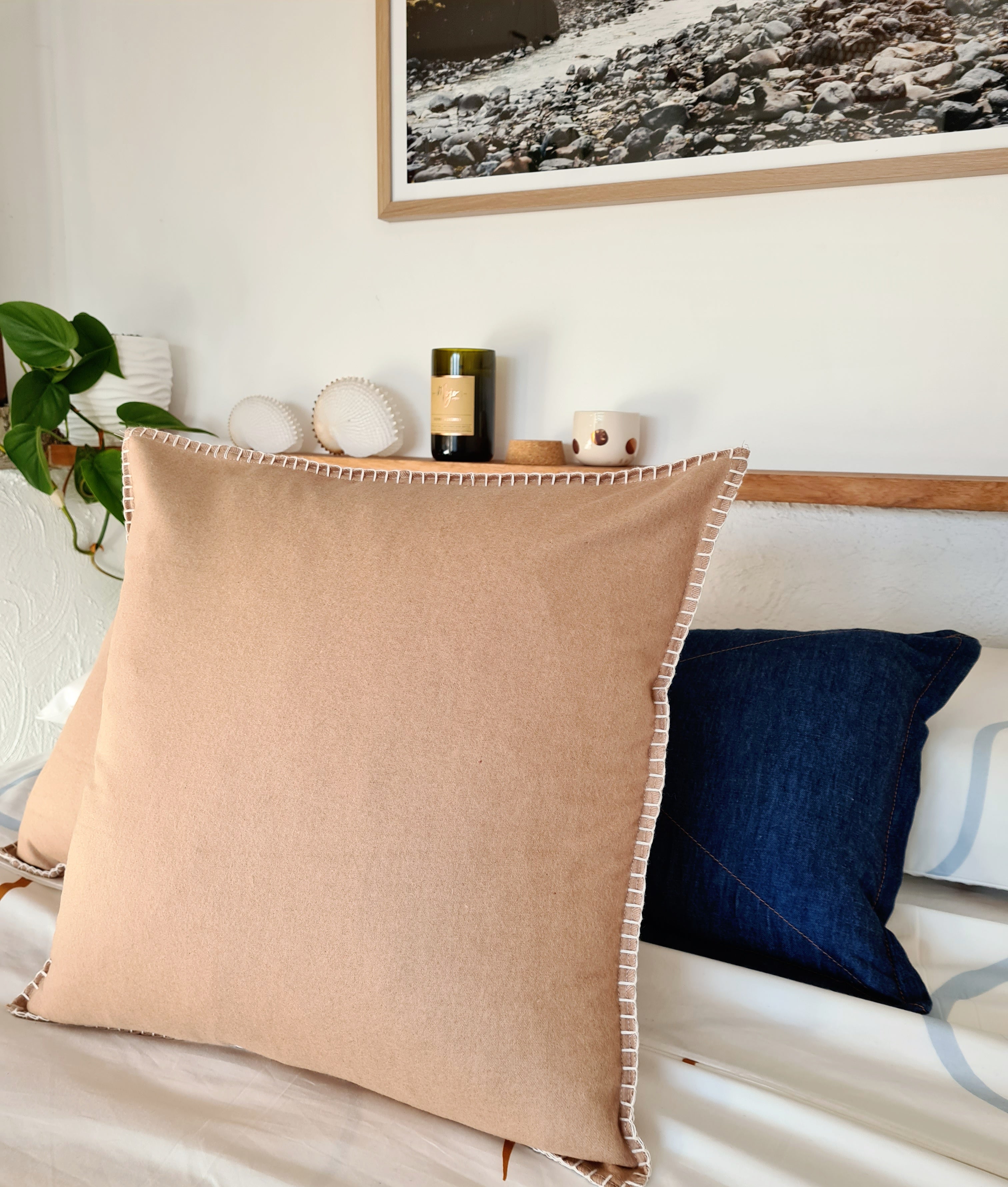 Tan Organic Wool Felt Cushions Cushions The Spotted Quoll Studio 60 x 60cm Tan & Natural 