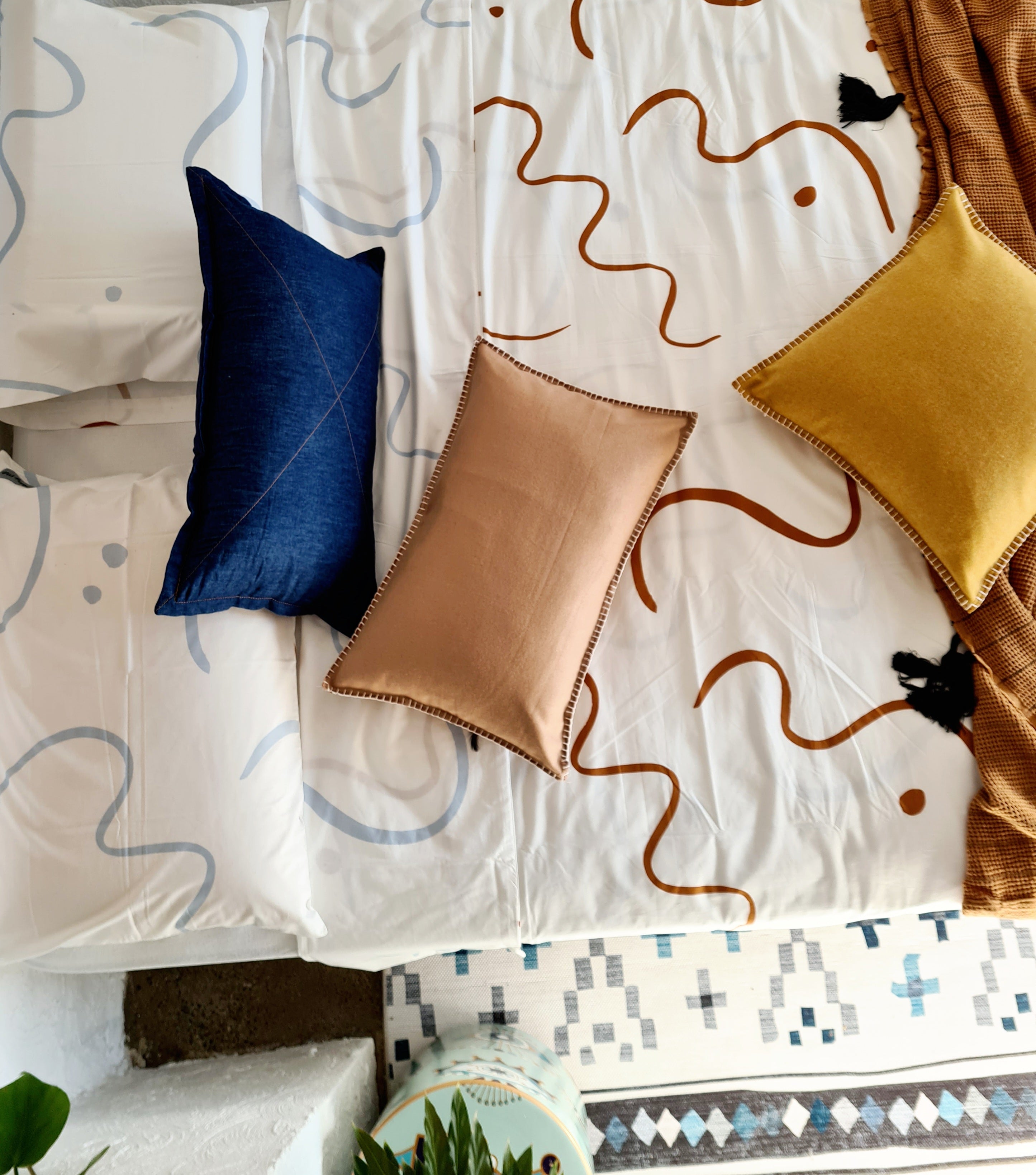 Mustard Organic Wool Felt Cushions Cushions The Spotted Quoll Studio 