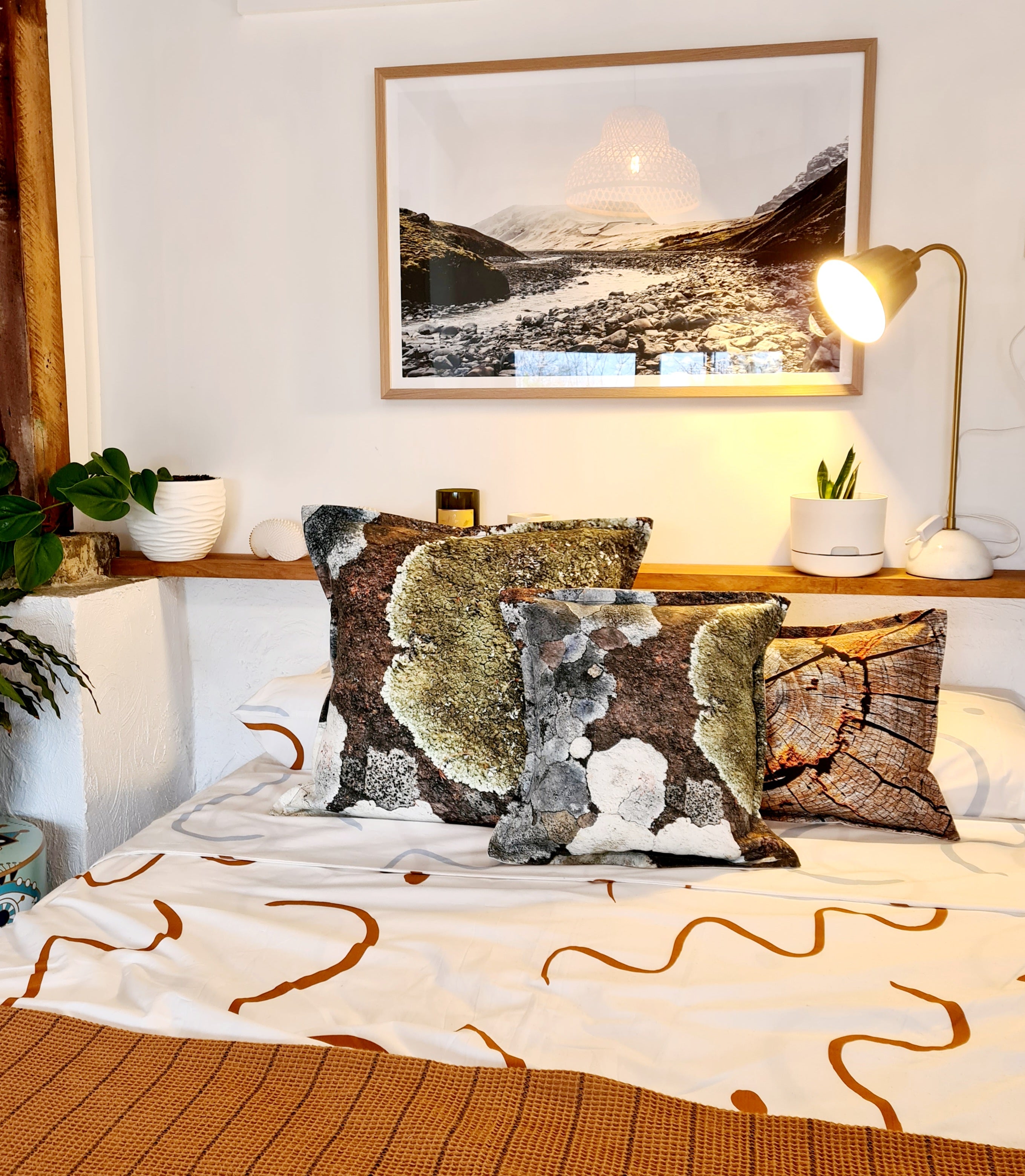 Printed Canvas Cushion - Cool Climate Lichen Cushions The Spotted Quoll 