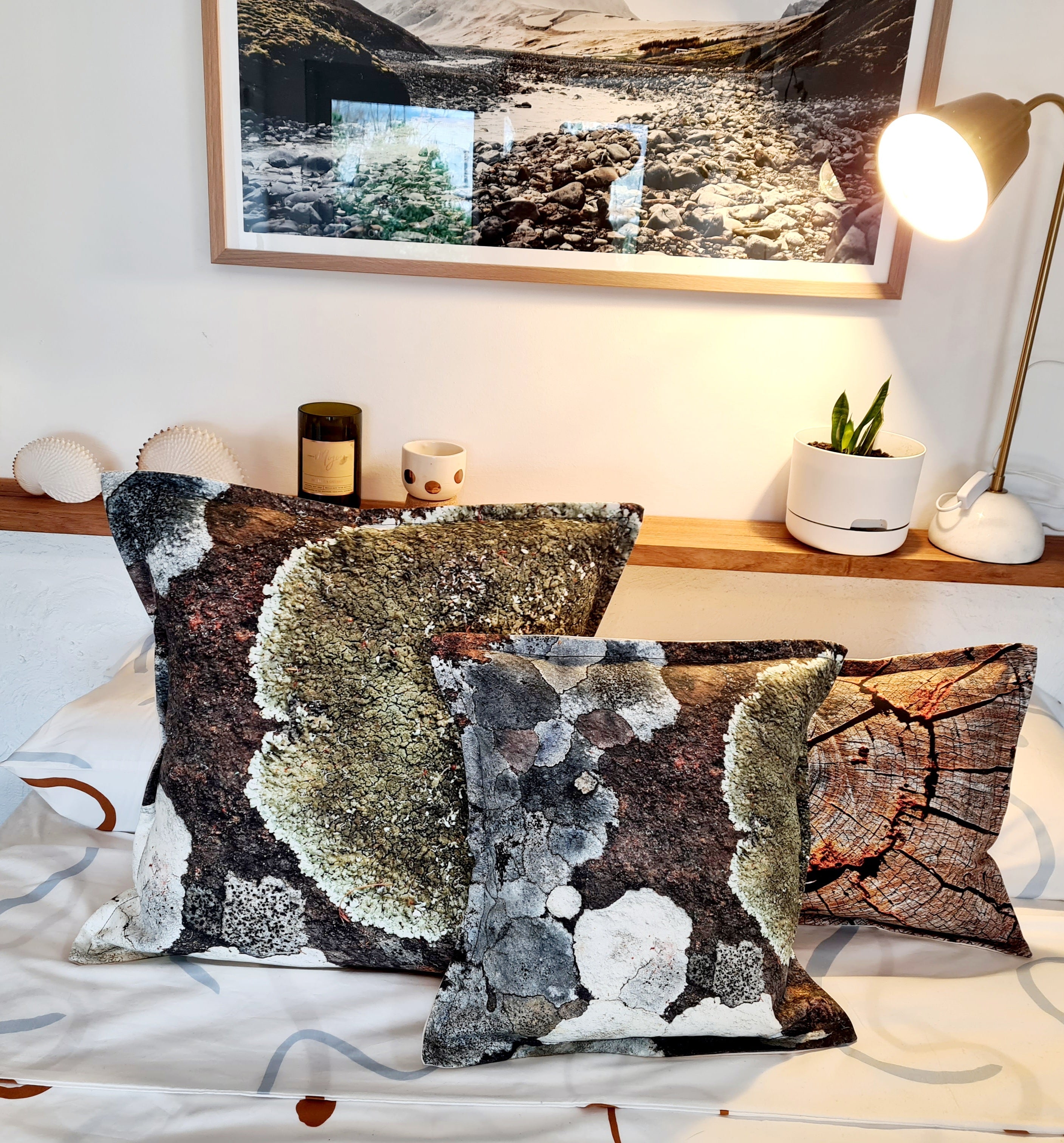Printed Canvas Cushion - Cool Climate Lichen Cushions The Spotted Quoll 