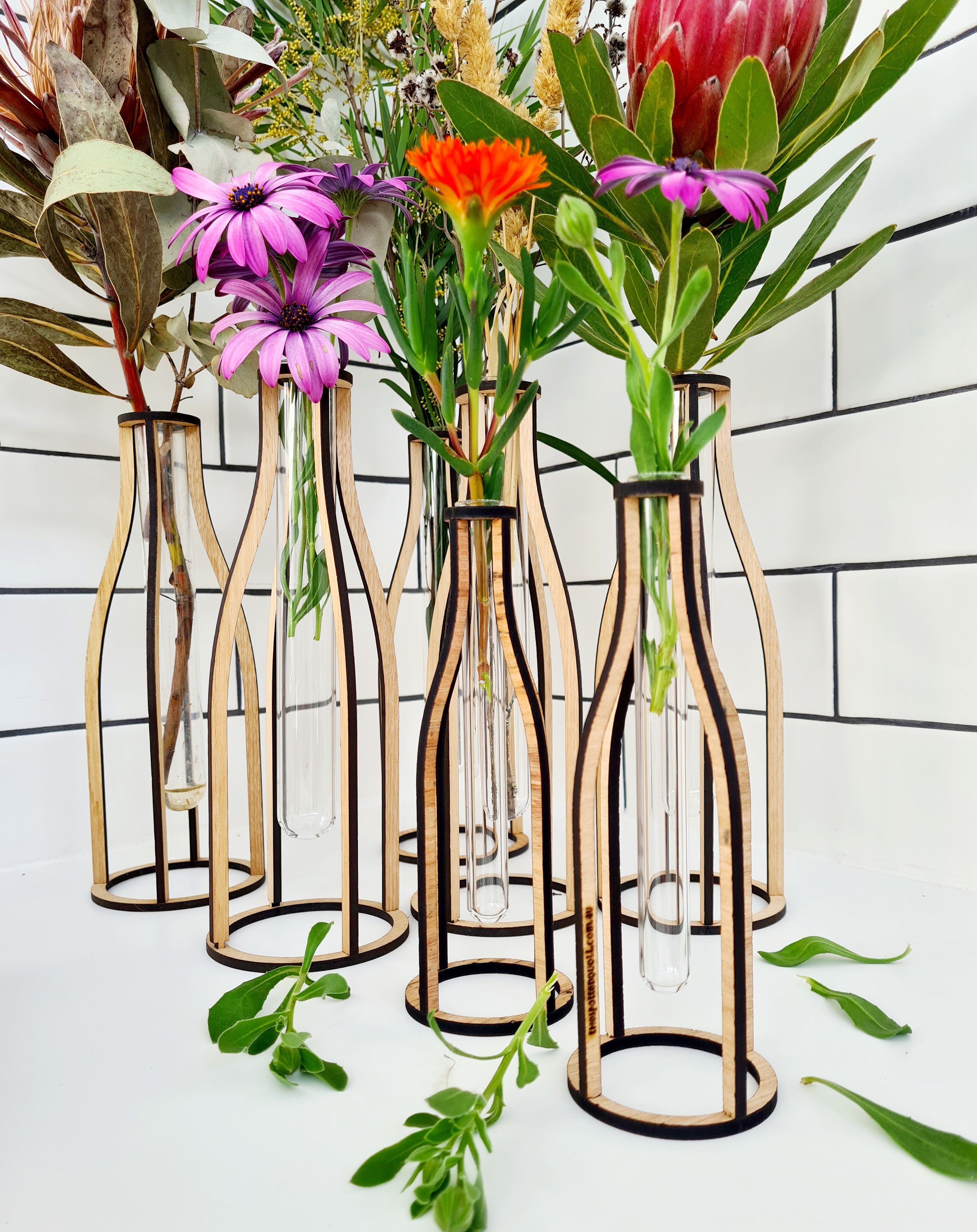 Australian Timber & Glass Vases bud vase The Spotted Quoll 