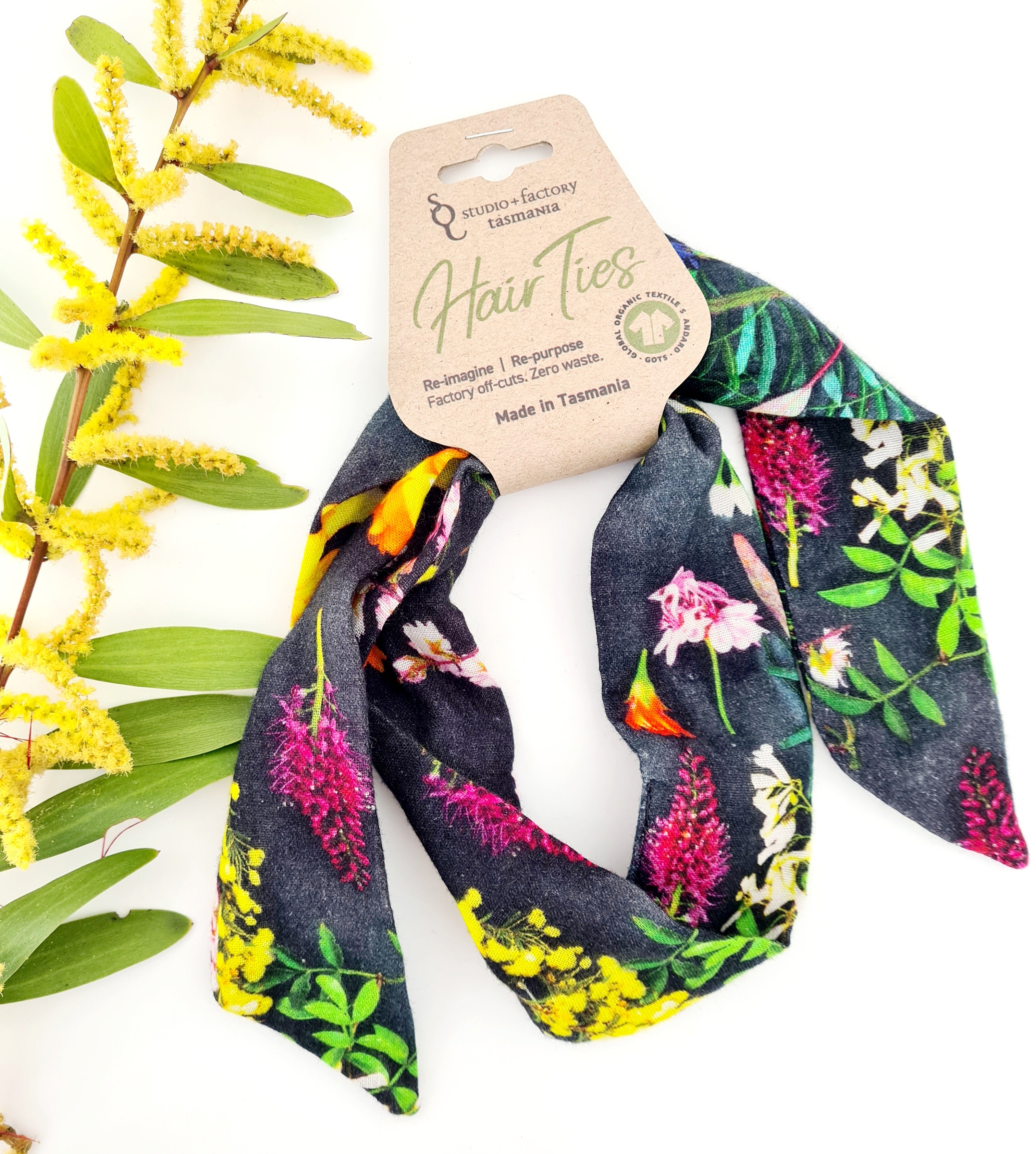 Re-imagine Hair Ribbon Hair Accessories The Spotted Quoll Organic Cotton Botanical 