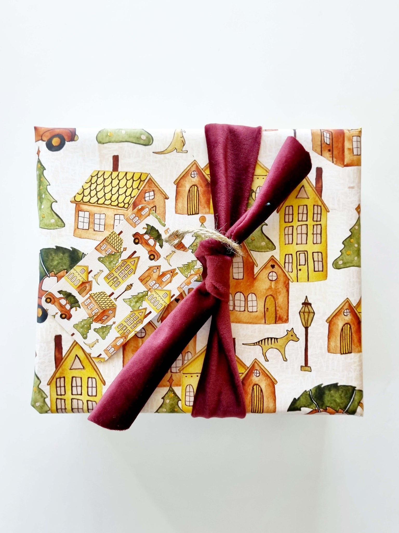 Wrapping Paper- Bosa Art Co Gift Tags & Labels Bosa Art Co Christmas Town 
