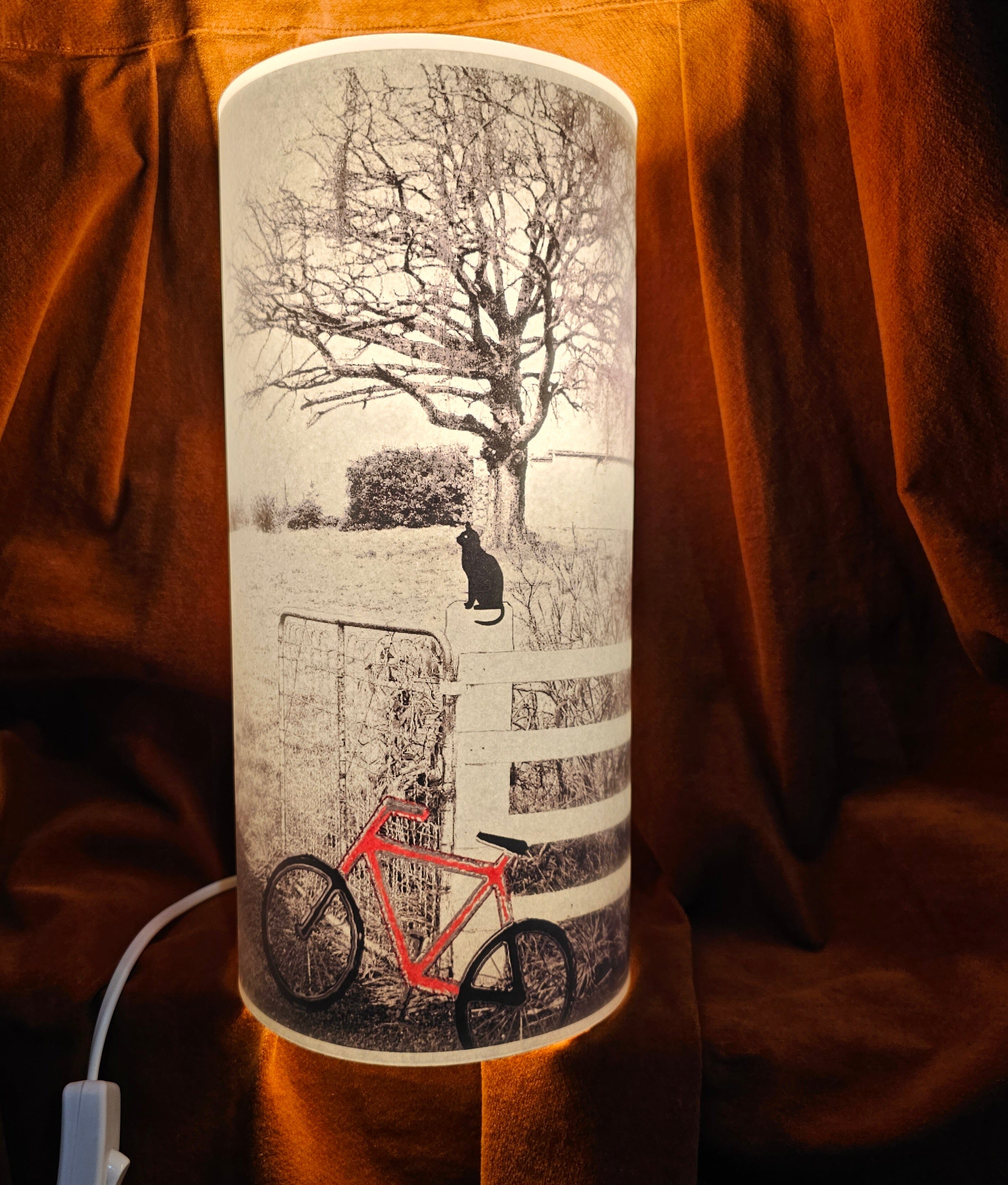 Aussie Made Lamps side table lamp The Spotted Quoll Iconic Red Bike 