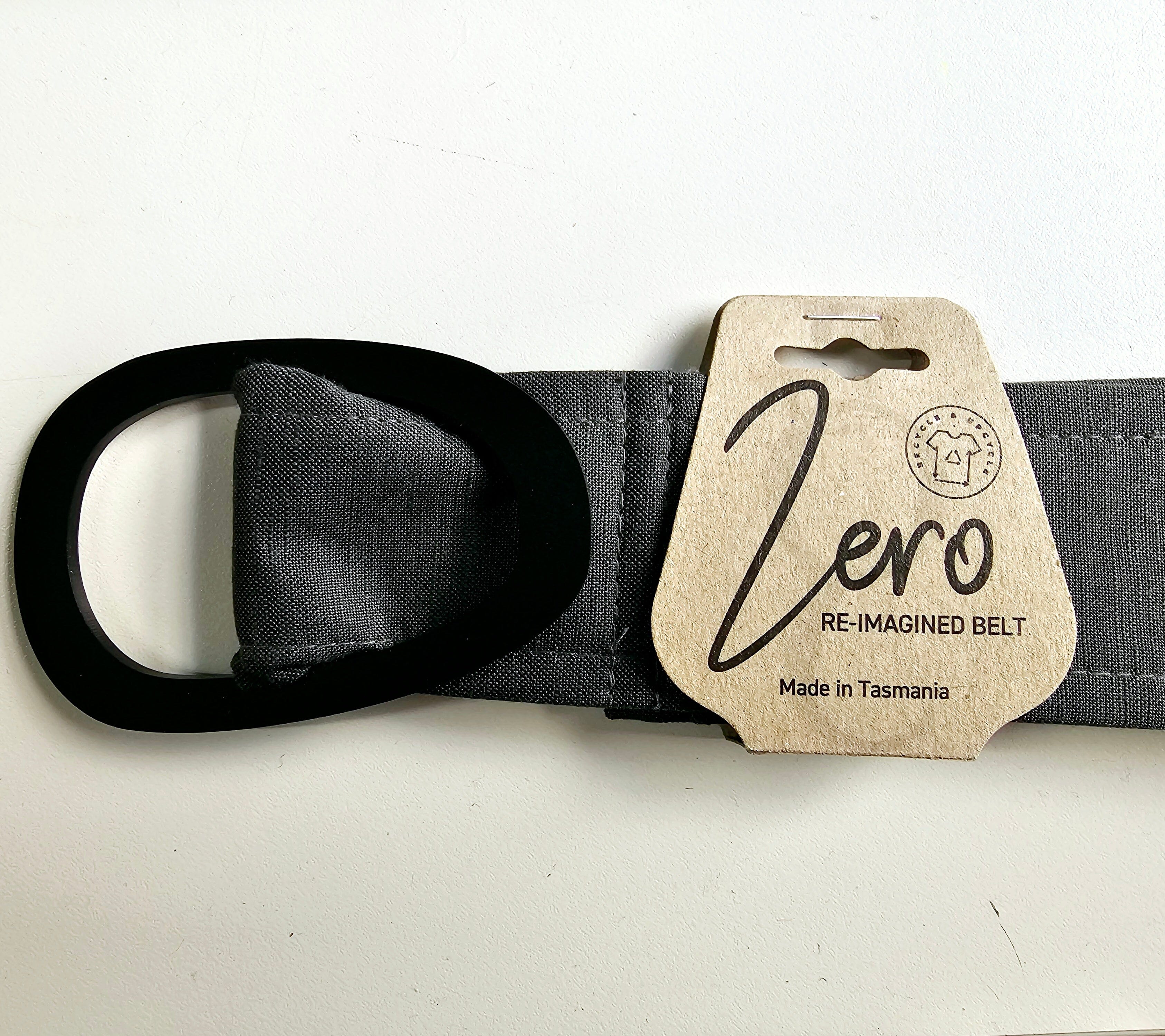 Organic Wool Zero Waste Belts Belt Buckles The Spotted Quoll Grey Linen S Matt Black Arcylic