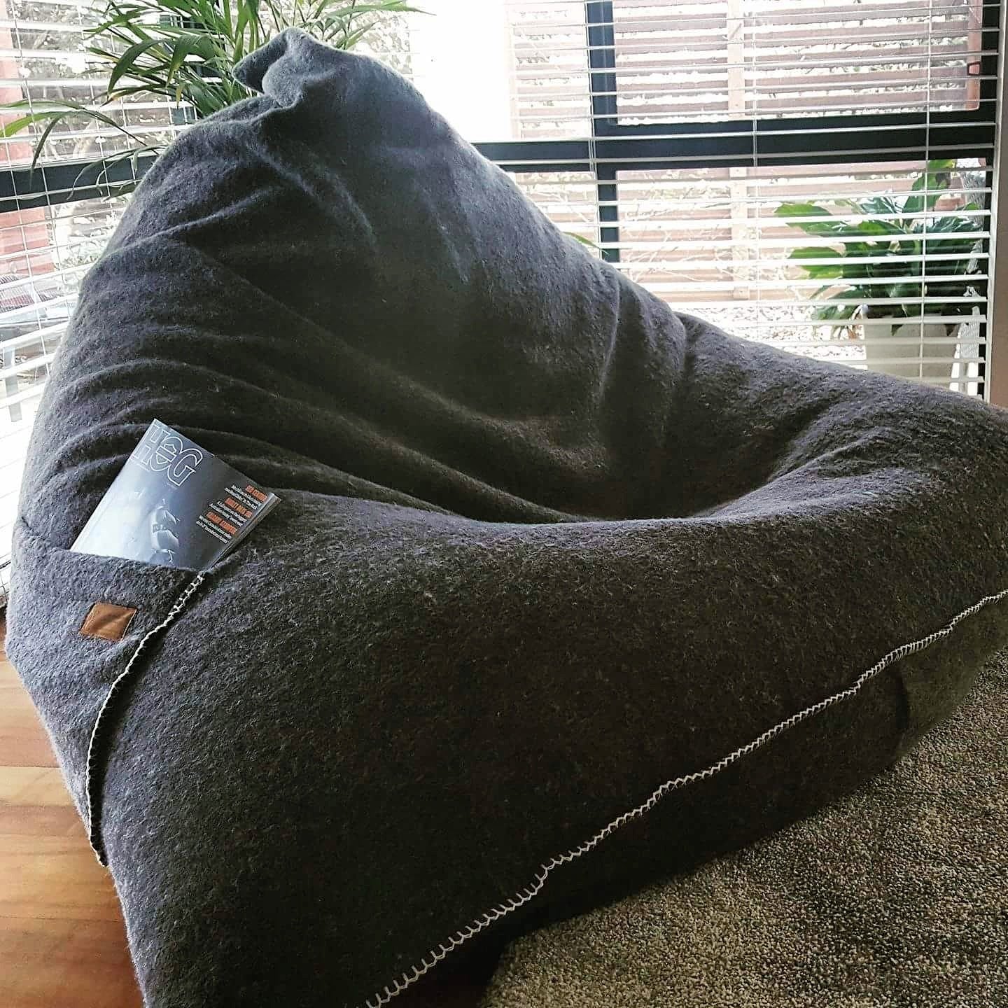 Organic Wool Felt Bean Chair Bean bags The Spotted Quoll Studio 