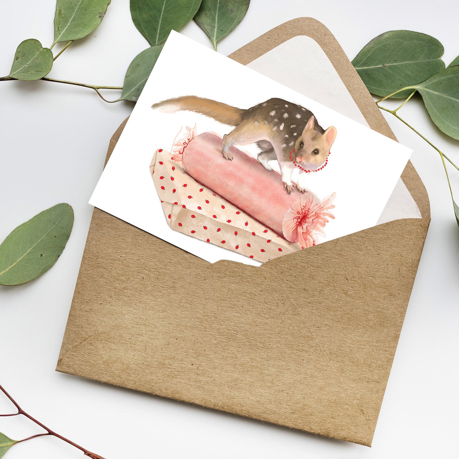 Tasmanian Species Greeting Cards greeting cards Cal Heath Pink Quoll 