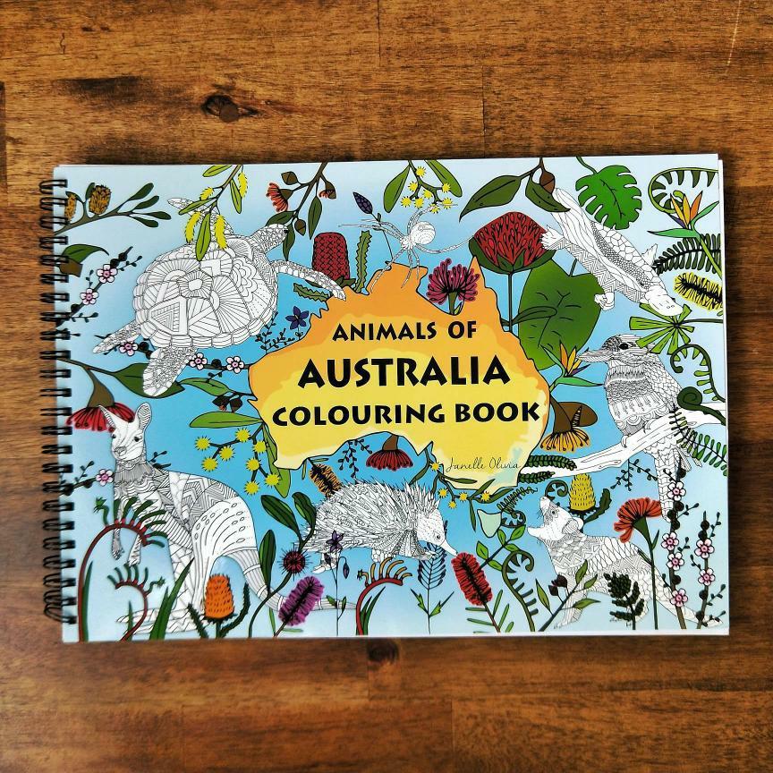 Animals of Australia Colouring Books book Janelle Olivia Animals of Australia 