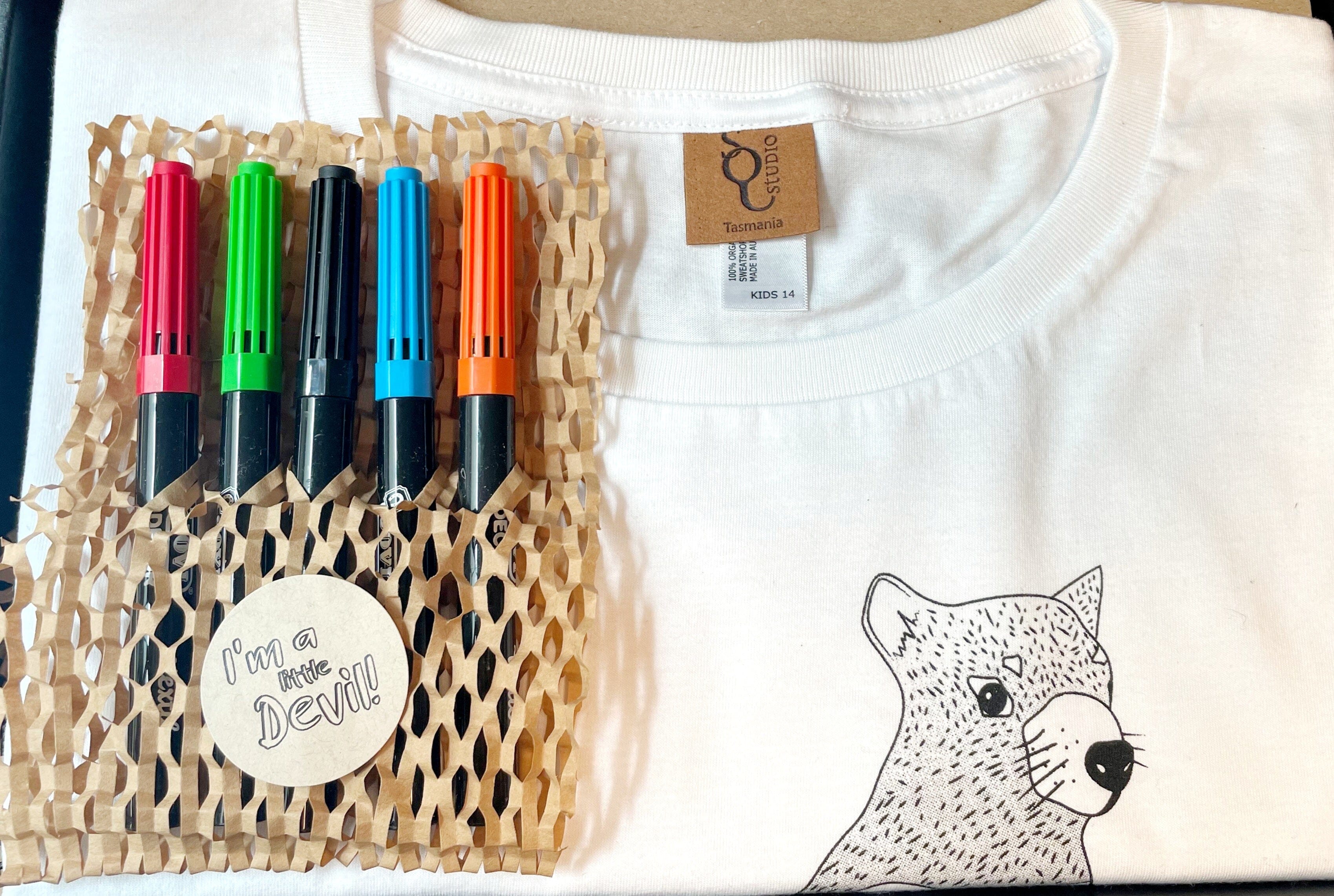 Organic Cotton Kids Colouring Tee T-shirt The Spotted Quoll 