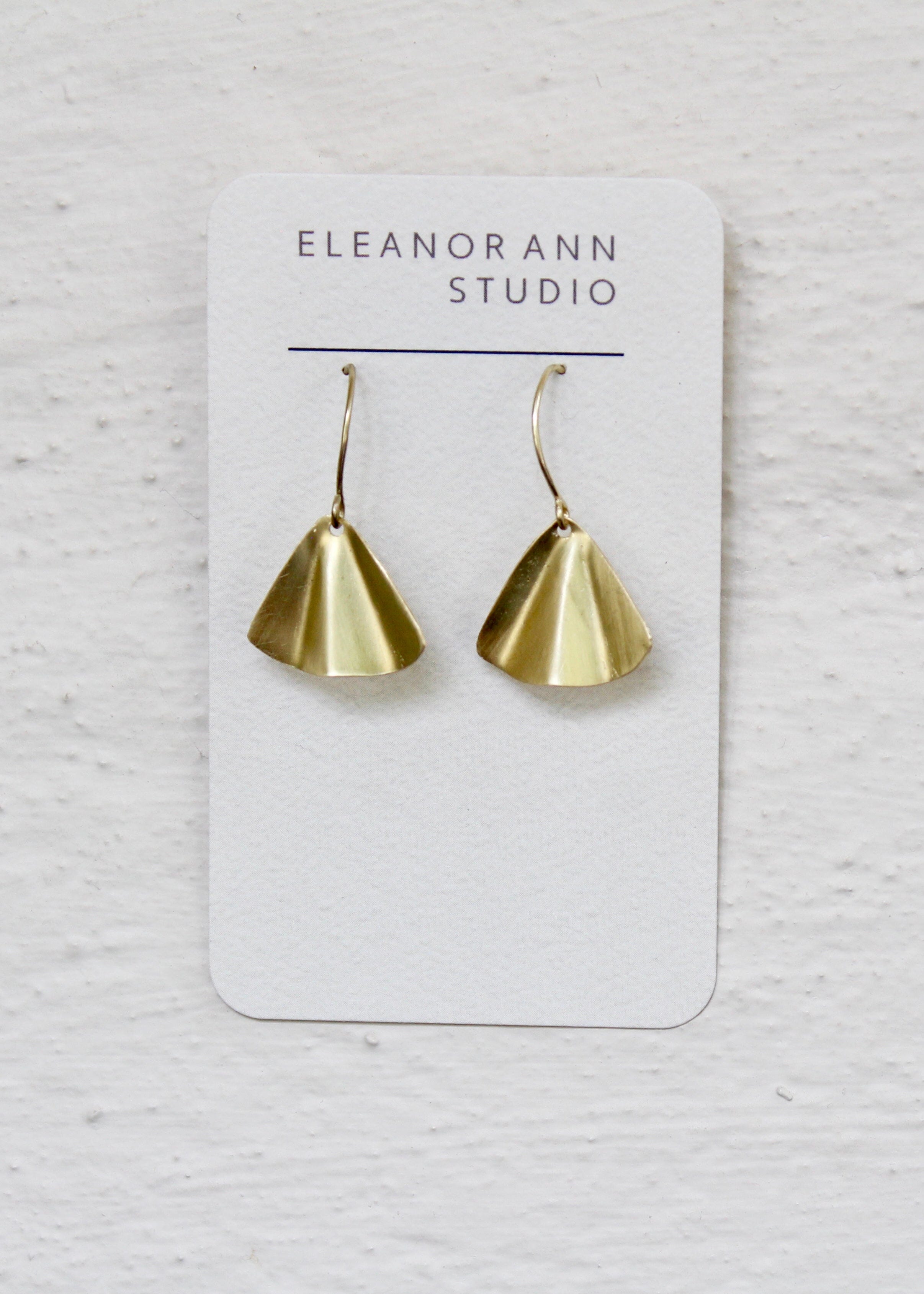 Recycled Copper & Brass Earrings - Eleanor Ann Earrings Eleanor Ann Crinkle Cut Triangles - Brass 