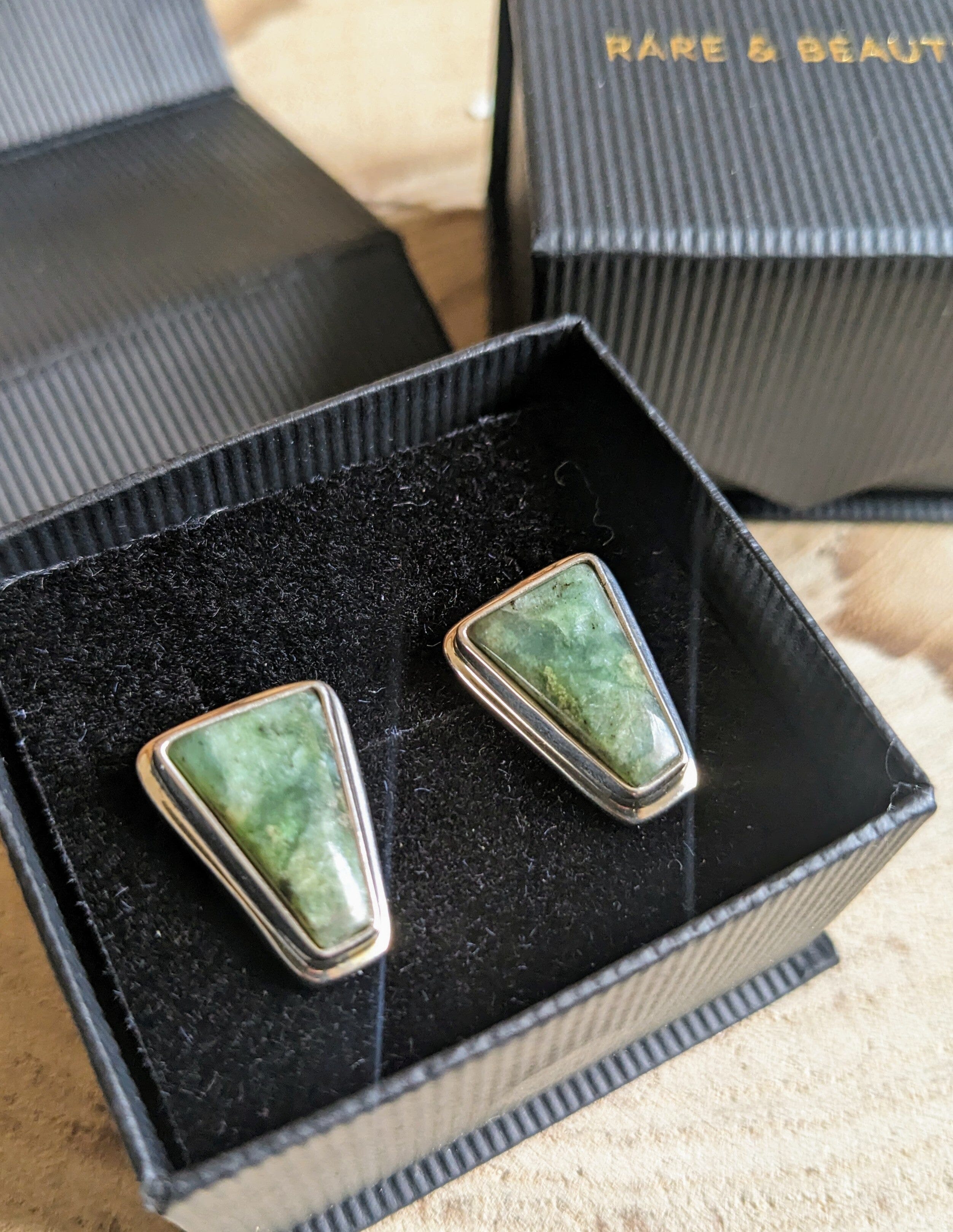 Tasmanian Jade Collection - The Rare and the Beautiful Necklaces The rare and Beautiful Triangle Stud Earrings (20mm) 