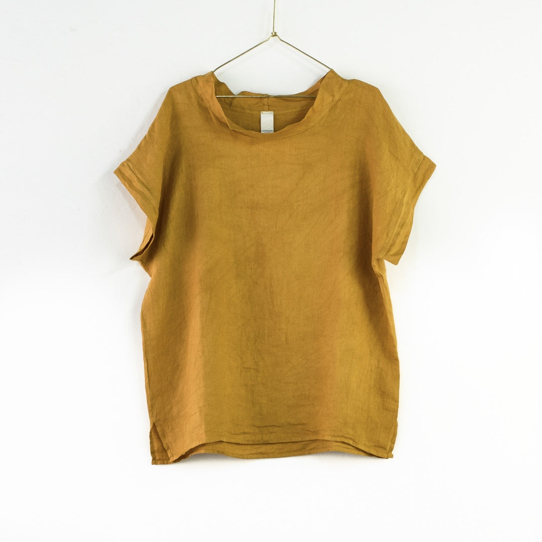 Cowl Neck Linen Top top Etika 