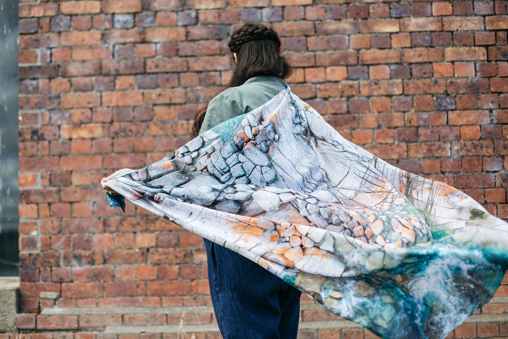 Silken Chic Scarves - Aerial Bay of Fires Scarf The Spotted Quoll Studio Aerial Bay of Fires 