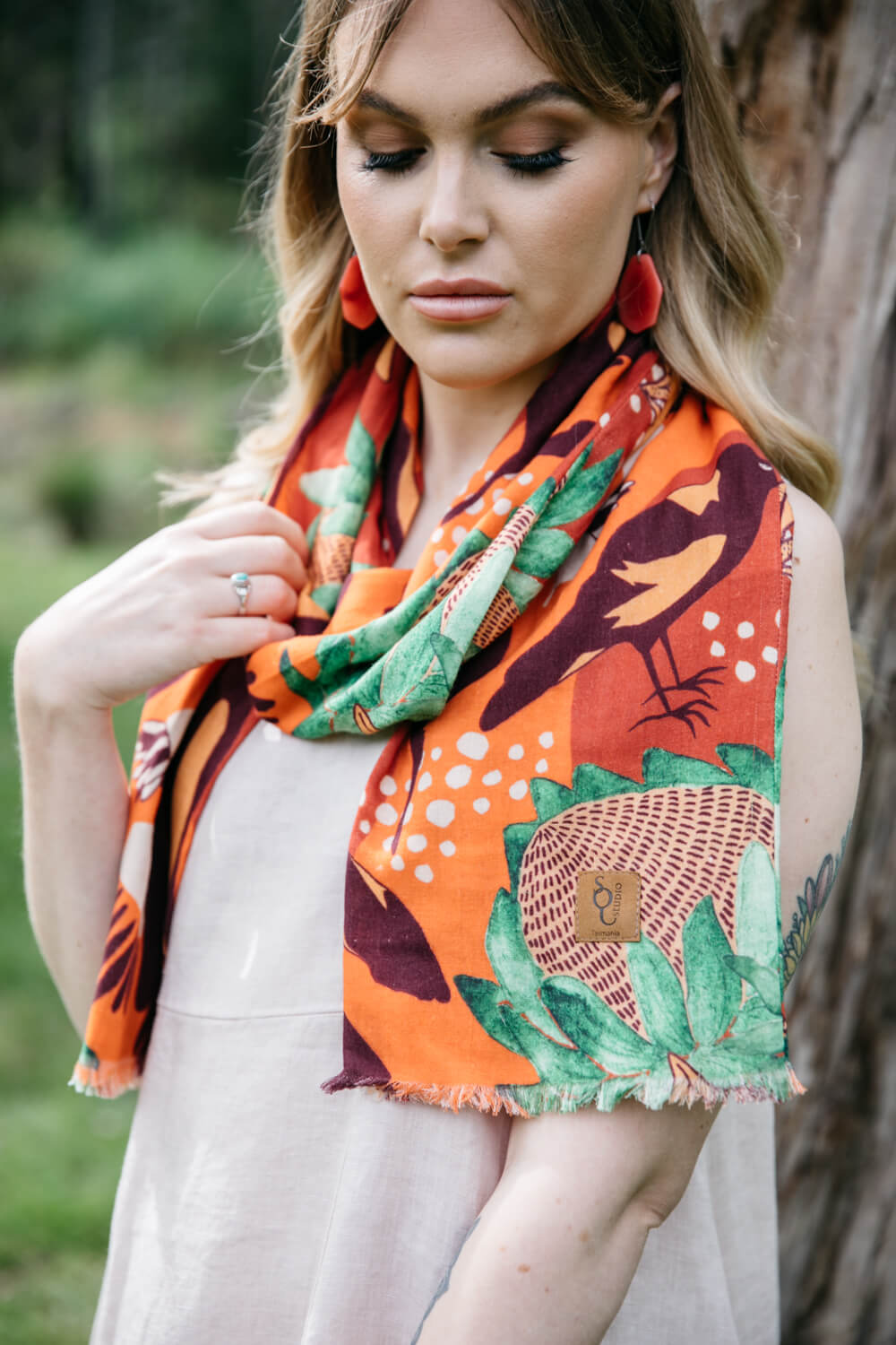 Marvelous Magpie Organic Cotton Scarf Scarves The Spotted Quoll Studio 