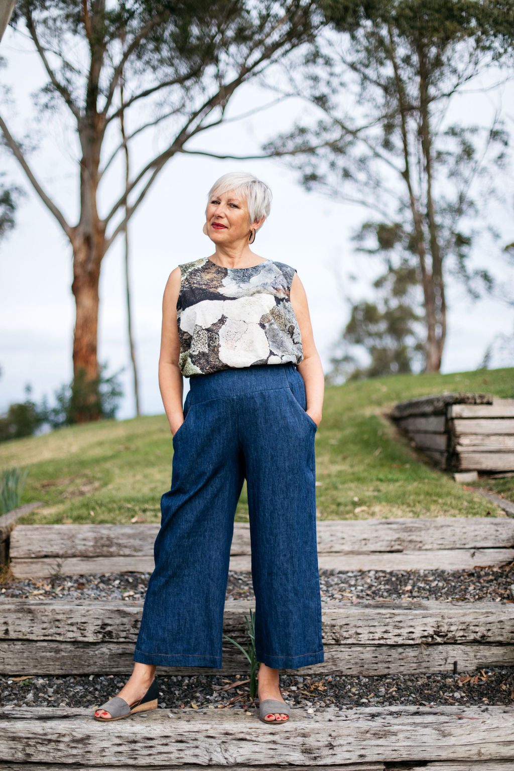 Lottie Culotte - Organic Denim Pants The Spotted Quoll 