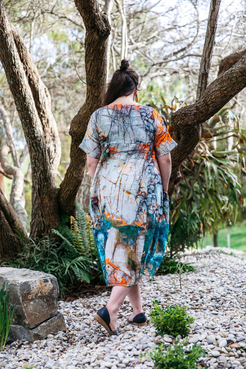 Organic Cocoon Dress - Aerial Bay of Fires Dress The Spotted Quoll 