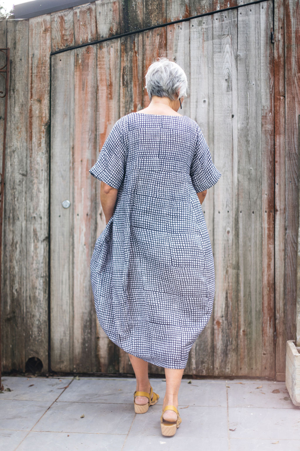 Organic Cocoon Dress - Tessellated Pavement Dress The Spotted Quoll 