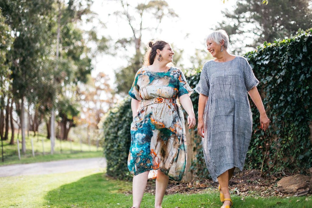 Organic Cocoon Dress - Aerial Bay of Fires Dress The Spotted Quoll 