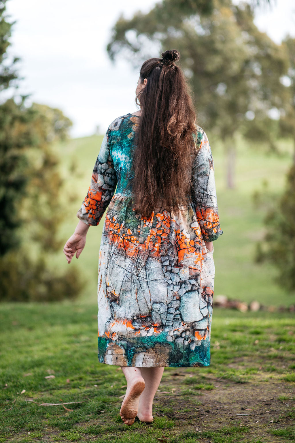 Peasant Dress - Aerial Bay of Fires Dresses The Spotted Quoll 