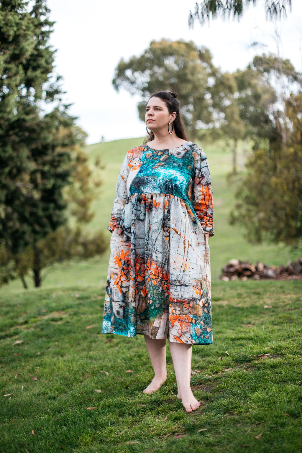 Peasant Dress - Aerial Bay of Fires Dresses The Spotted Quoll 