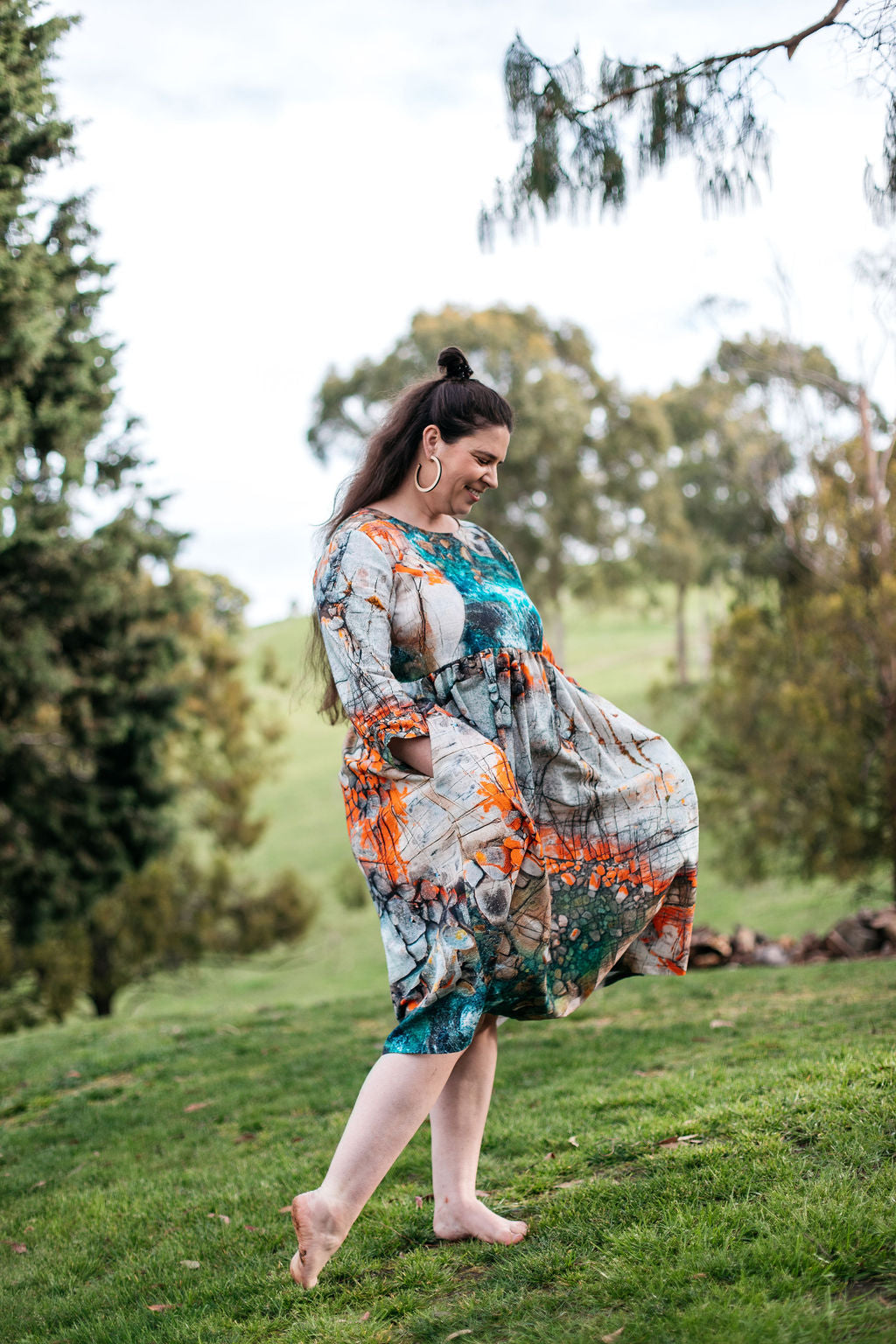 Peasant Dress - Aerial Bay of Fires Dresses The Spotted Quoll 