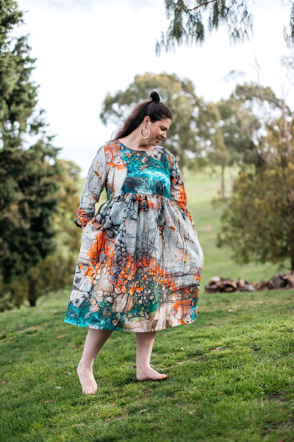 Peasant Dress - Aerial Bay of Fires Dresses The Spotted Quoll 