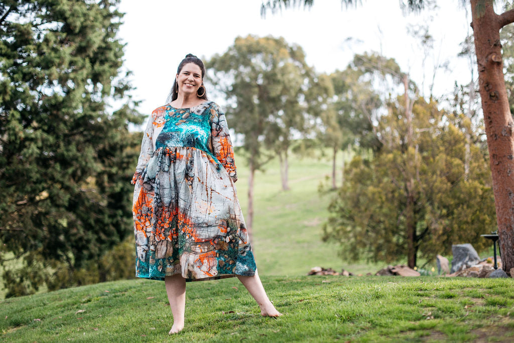 Peasant Dress - Aerial Bay of Fires Dresses The Spotted Quoll 