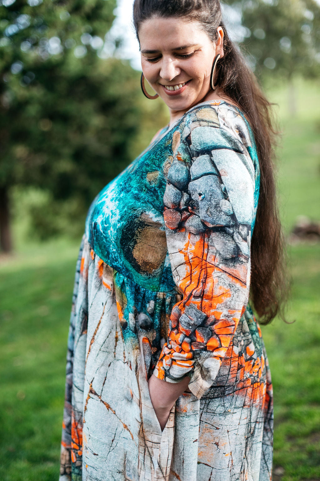 Peasant Dress - Aerial Bay of Fires Dresses The Spotted Quoll 