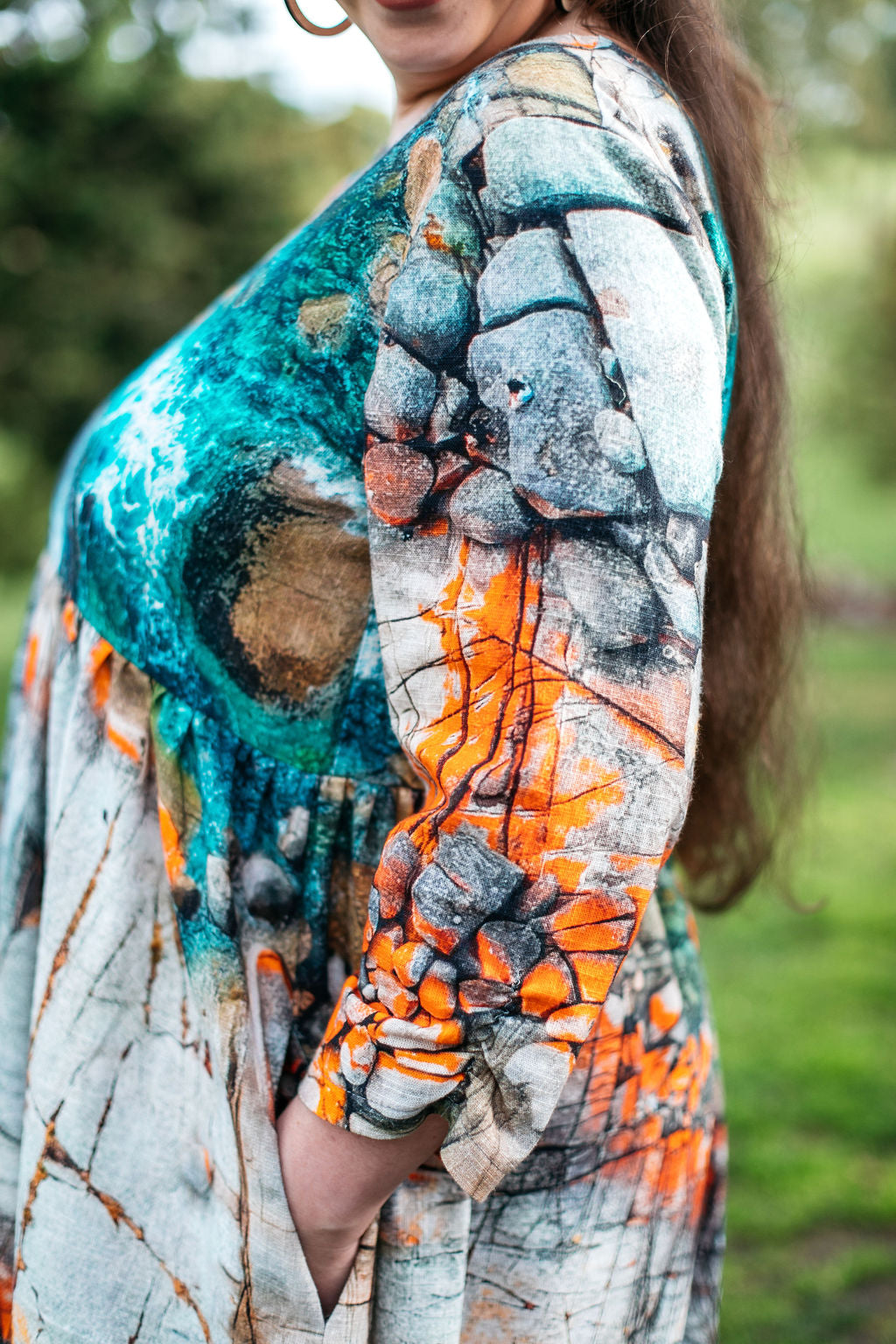 Peasant Dress - Aerial Bay of Fires Dresses The Spotted Quoll 