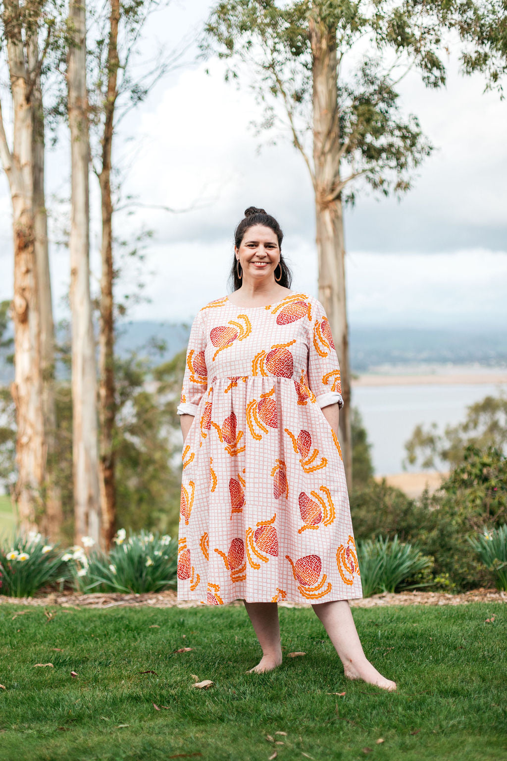Peasant Dress - Gingham Banksia Dresses The Spotted Quoll 