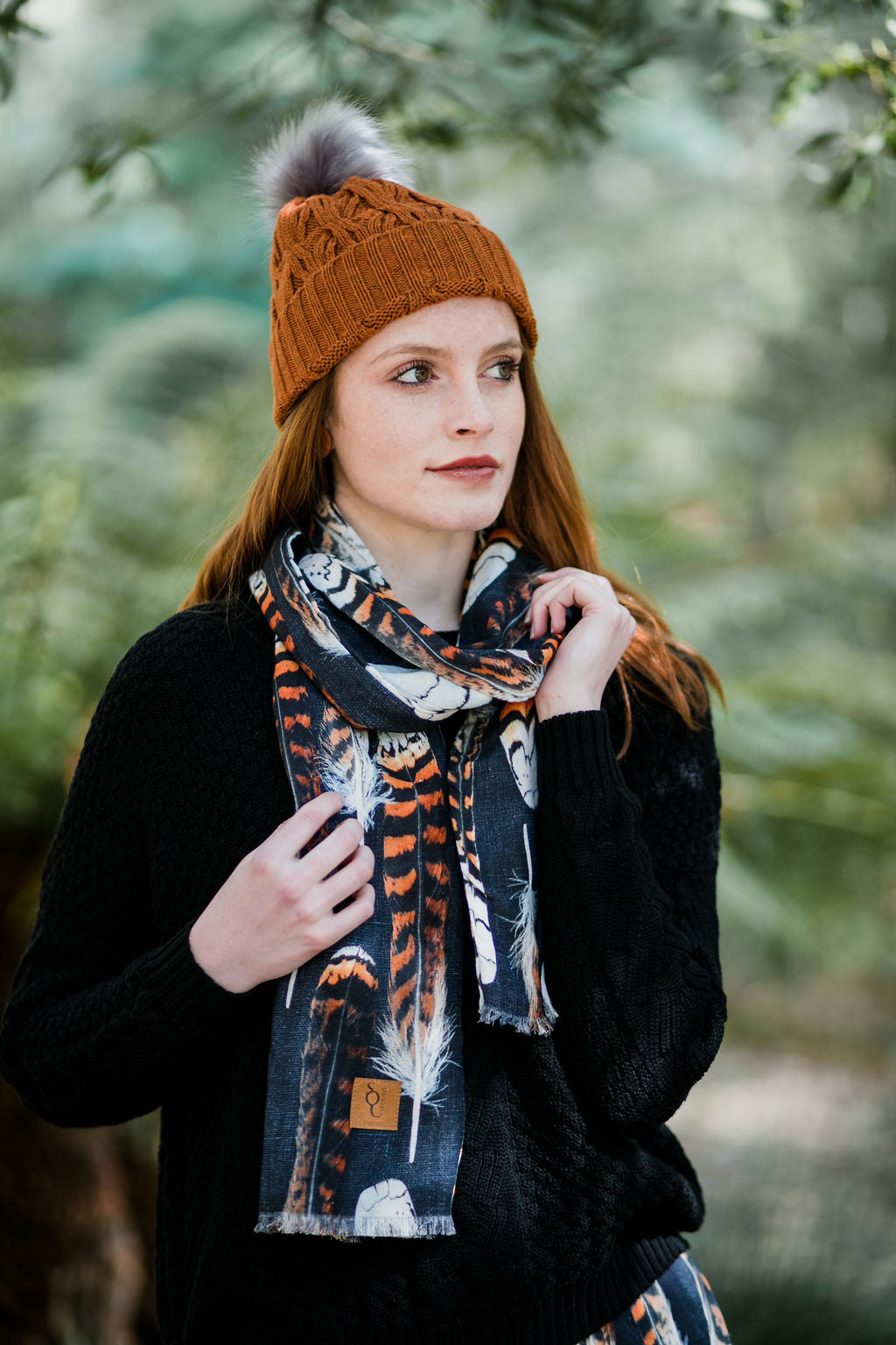 Kookaburra Feather Organic Cotton Scarf Scarves The Spotted Quoll 