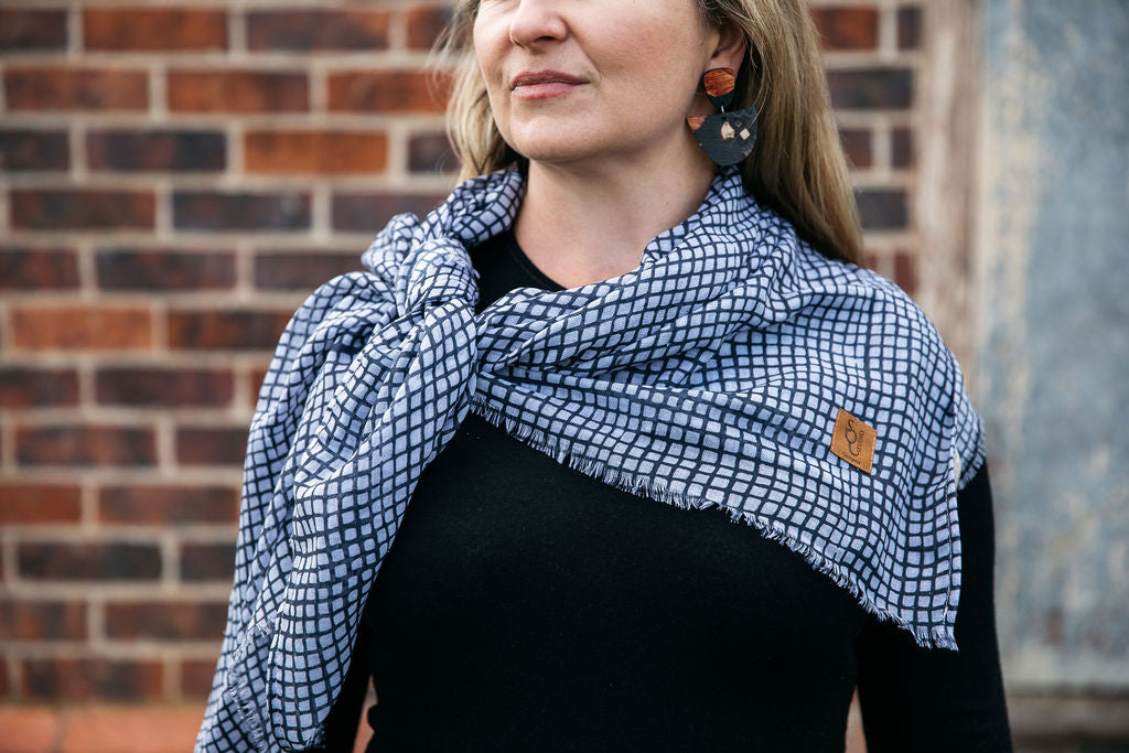 Organic Cotton Square Scarf - Tessellated Pavement Scarf The Spotted Quoll 